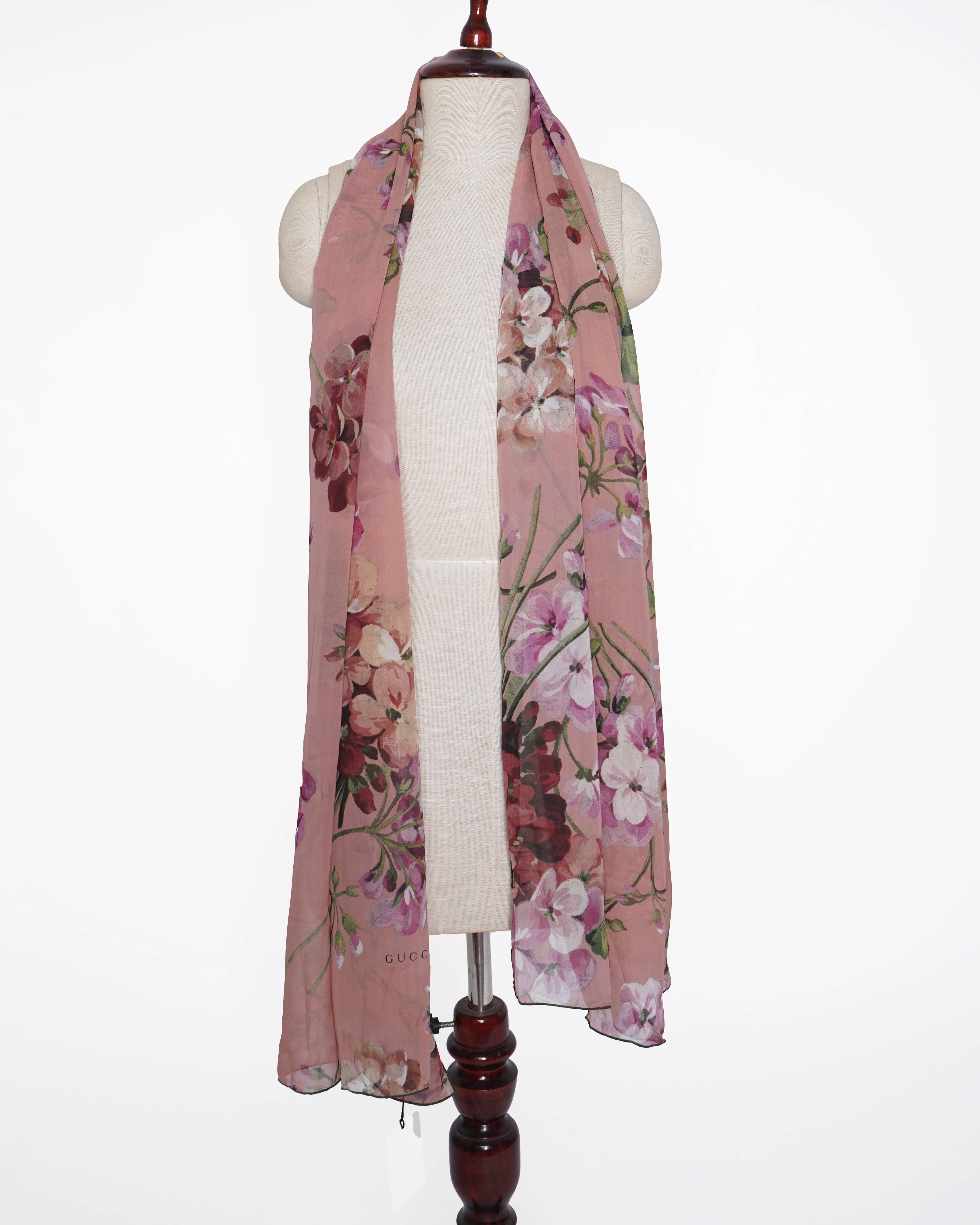 New Gucci Floral Scarf