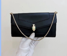 Bvlgari Wallet On Chain In Black