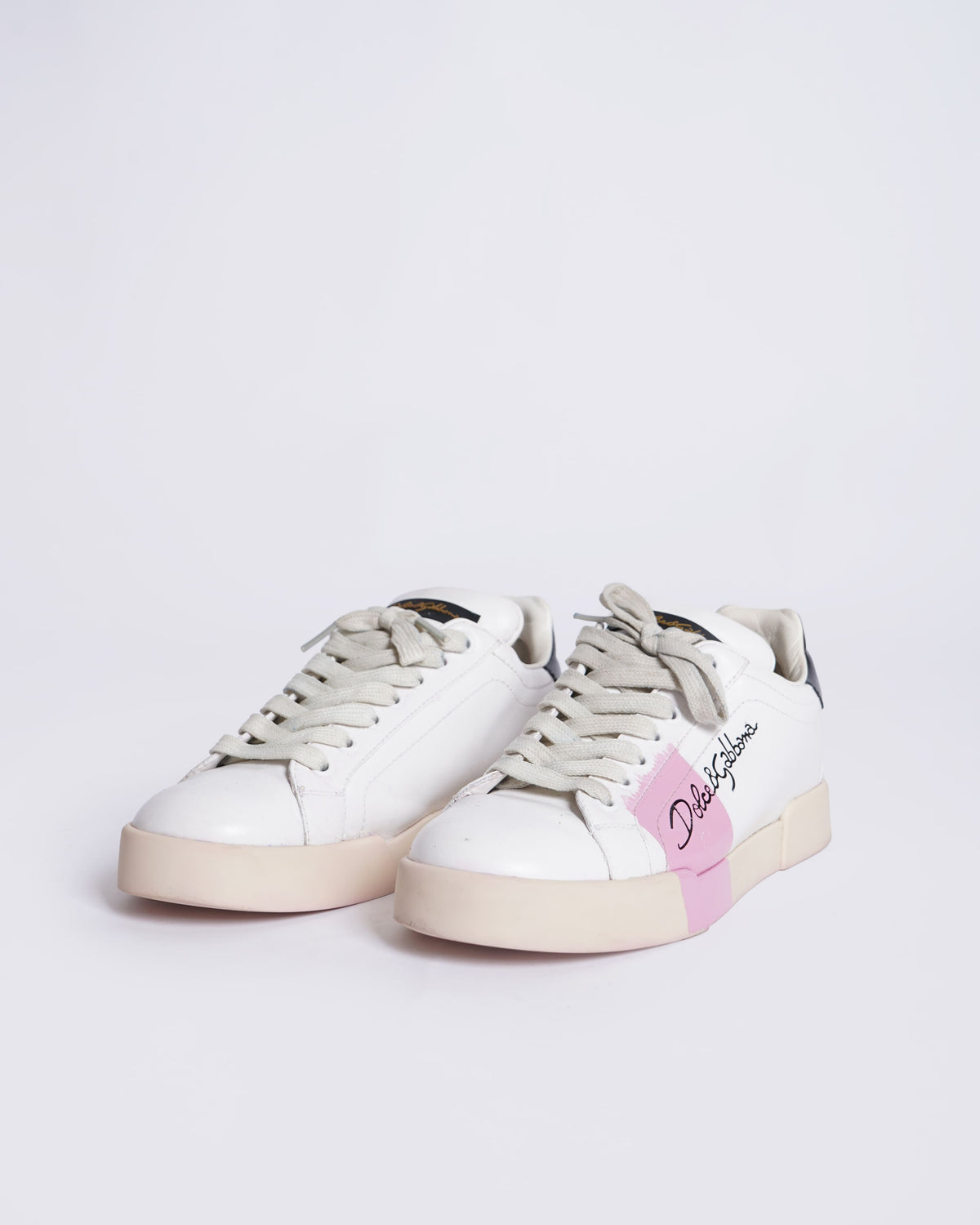 Dolce & Gabbana Portofino leather trainers in White