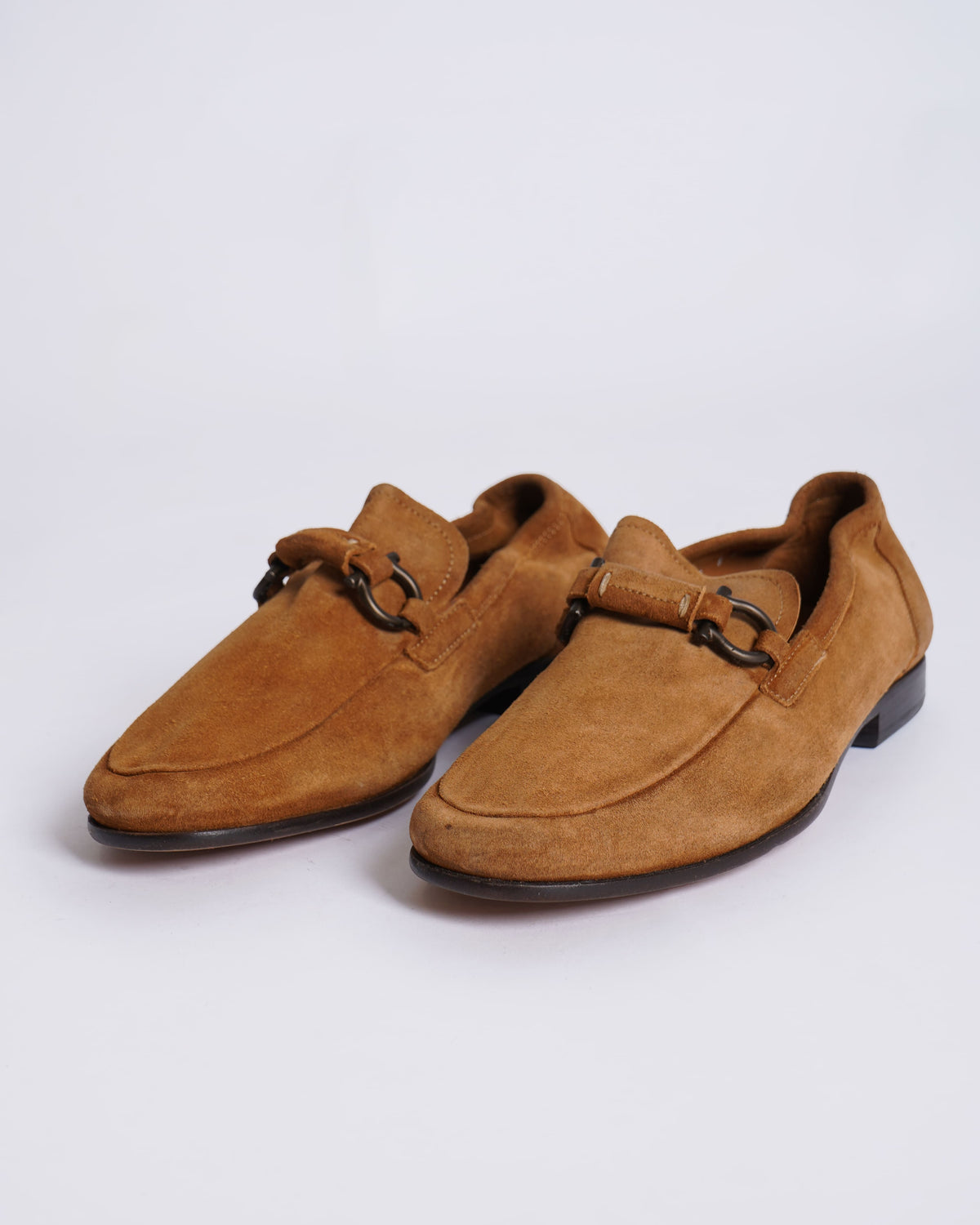 Salvatore Ferragamo Men's Suede Loafers in Light Tan