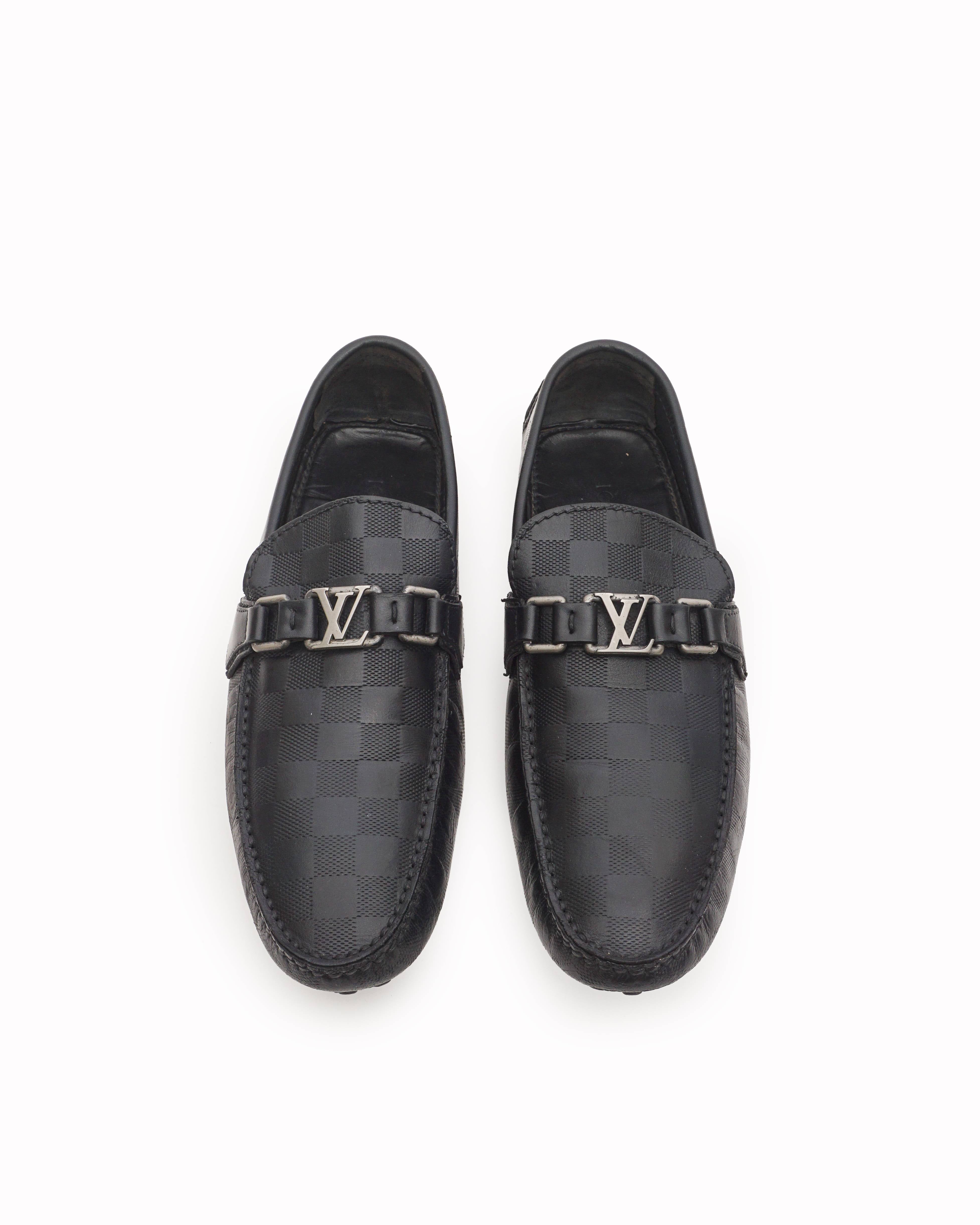 Louis Vuitton LV Initials Damier Leather Driving Loafers