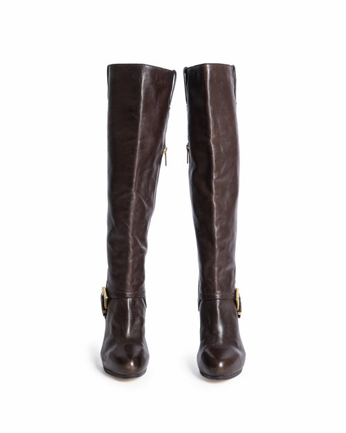 Michael Kors Brown Leather Knee-High Boots