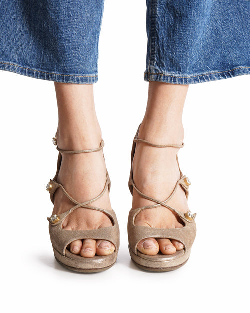 Jimmy Choo Peep Toe Pumps With Diamonties