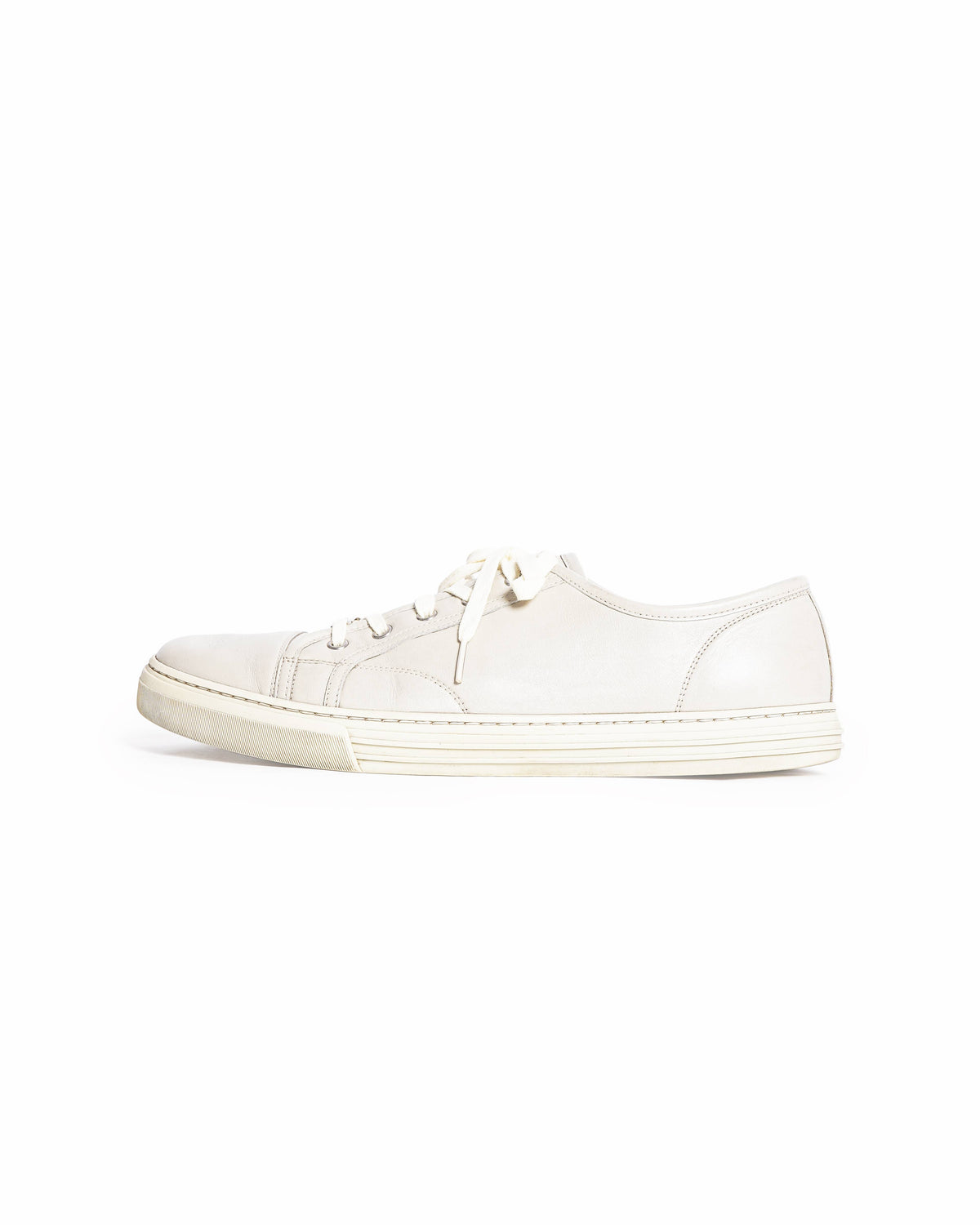 Gucci Men's Beige Leather Ace-Style Trainers