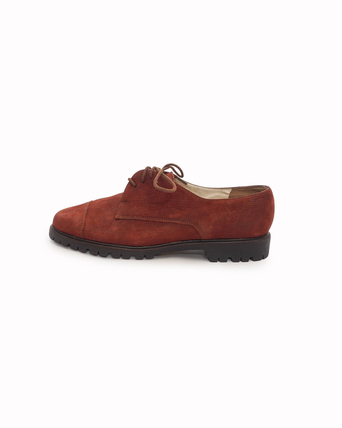 Bally Women's Terracotta Suede Lace-Up Lug Sole Derbies