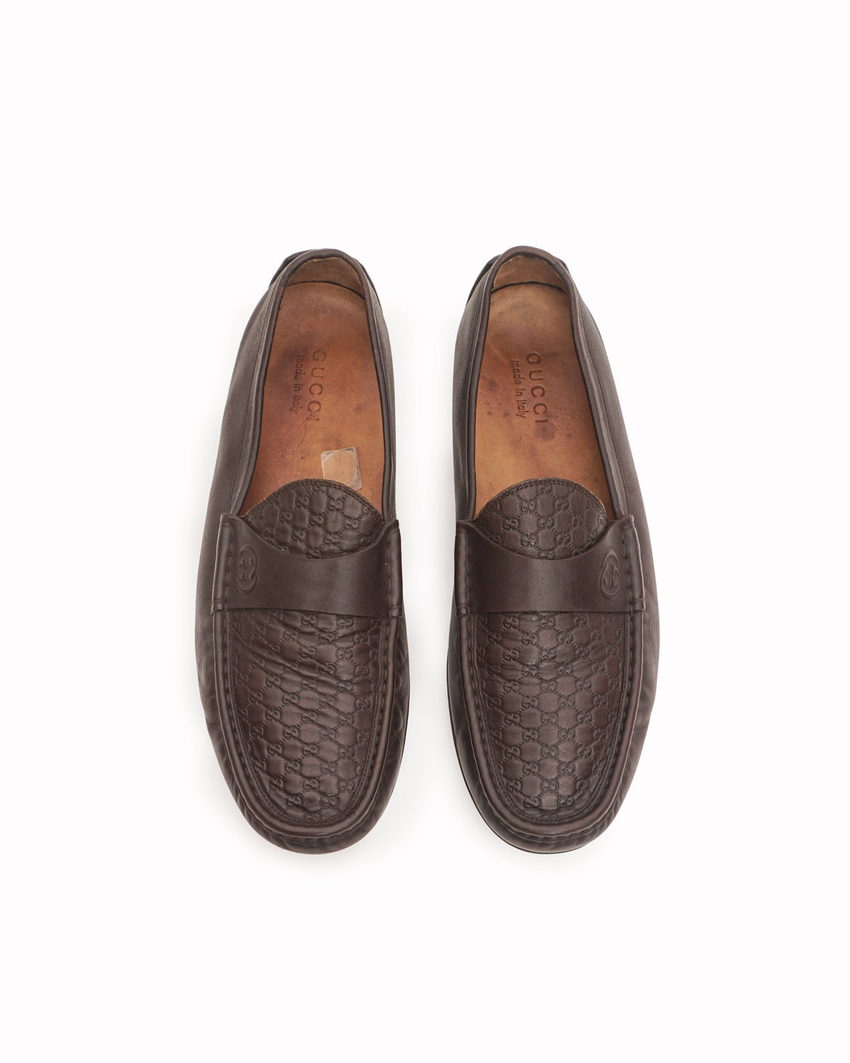 Gucci Dark Brown Guccissima Leather Driving Loafers