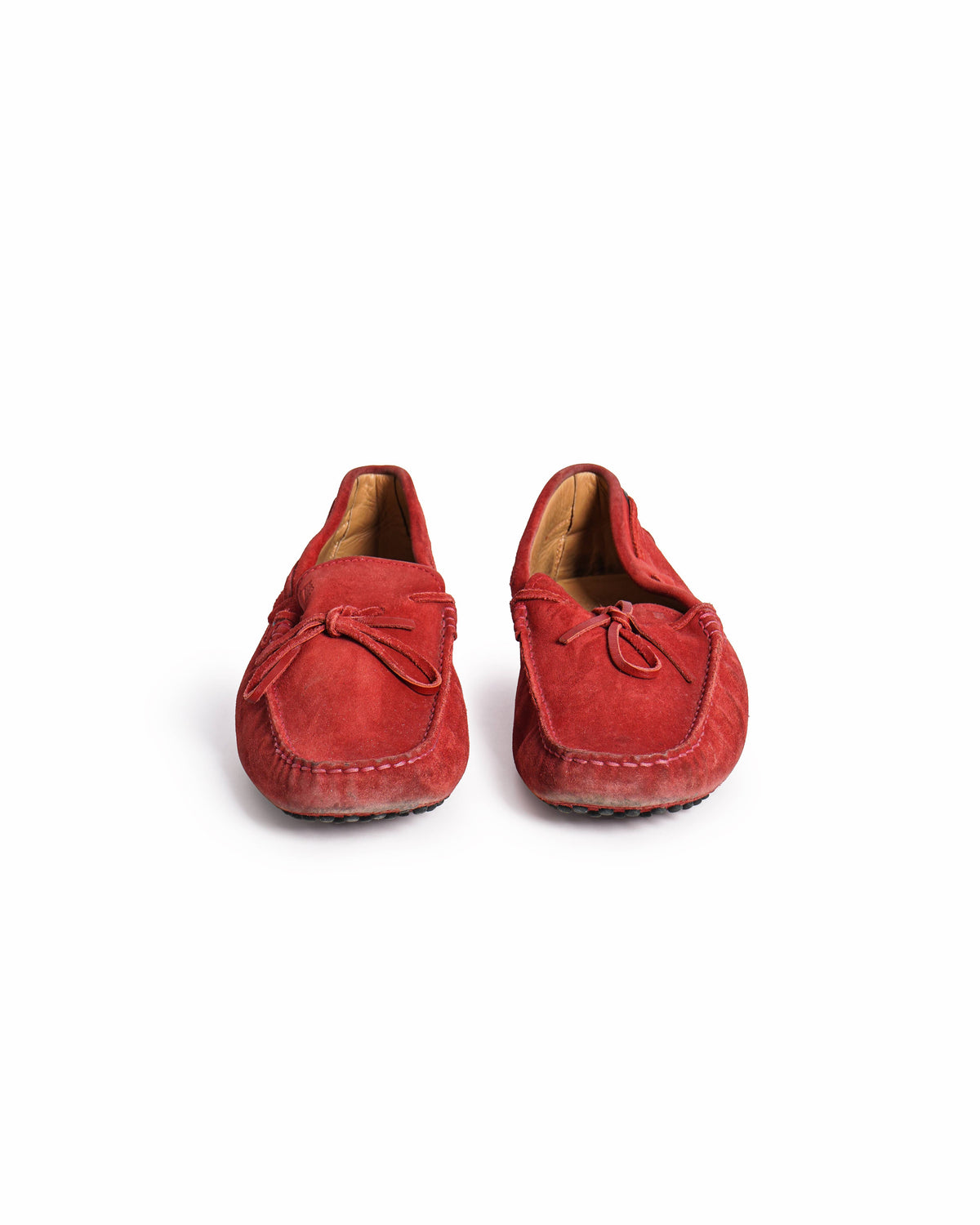 Tod's Gommini Red Suede Driving Shoes