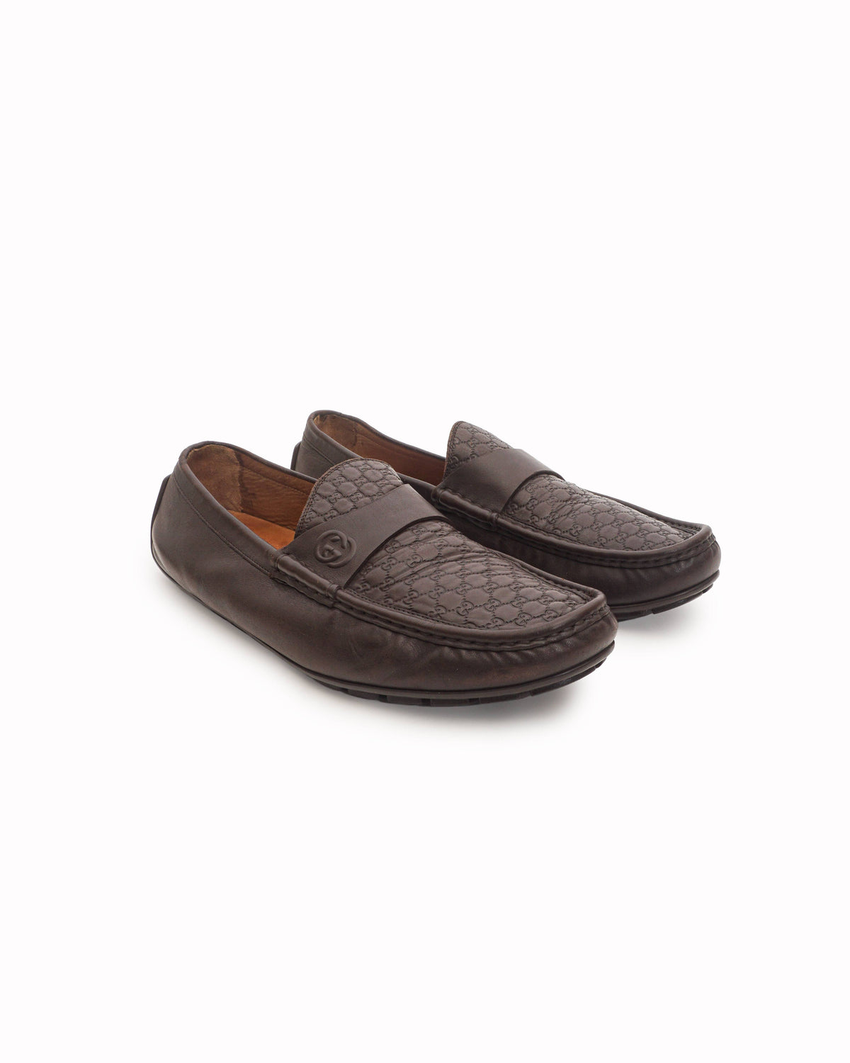 Gucci Dark Brown Guccissima Leather Driving Loafers