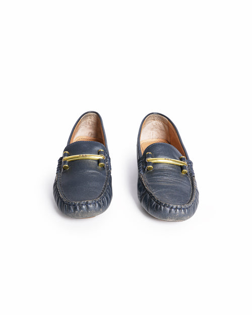 Ralph Lauren 
Navy Blue Leather Loafers