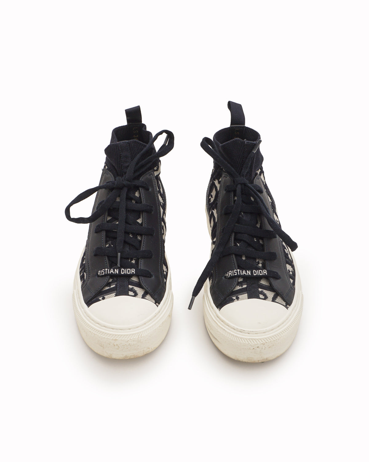Dior Walk'n'Dior Oblique Canvas & Leather High-Top Sneakers