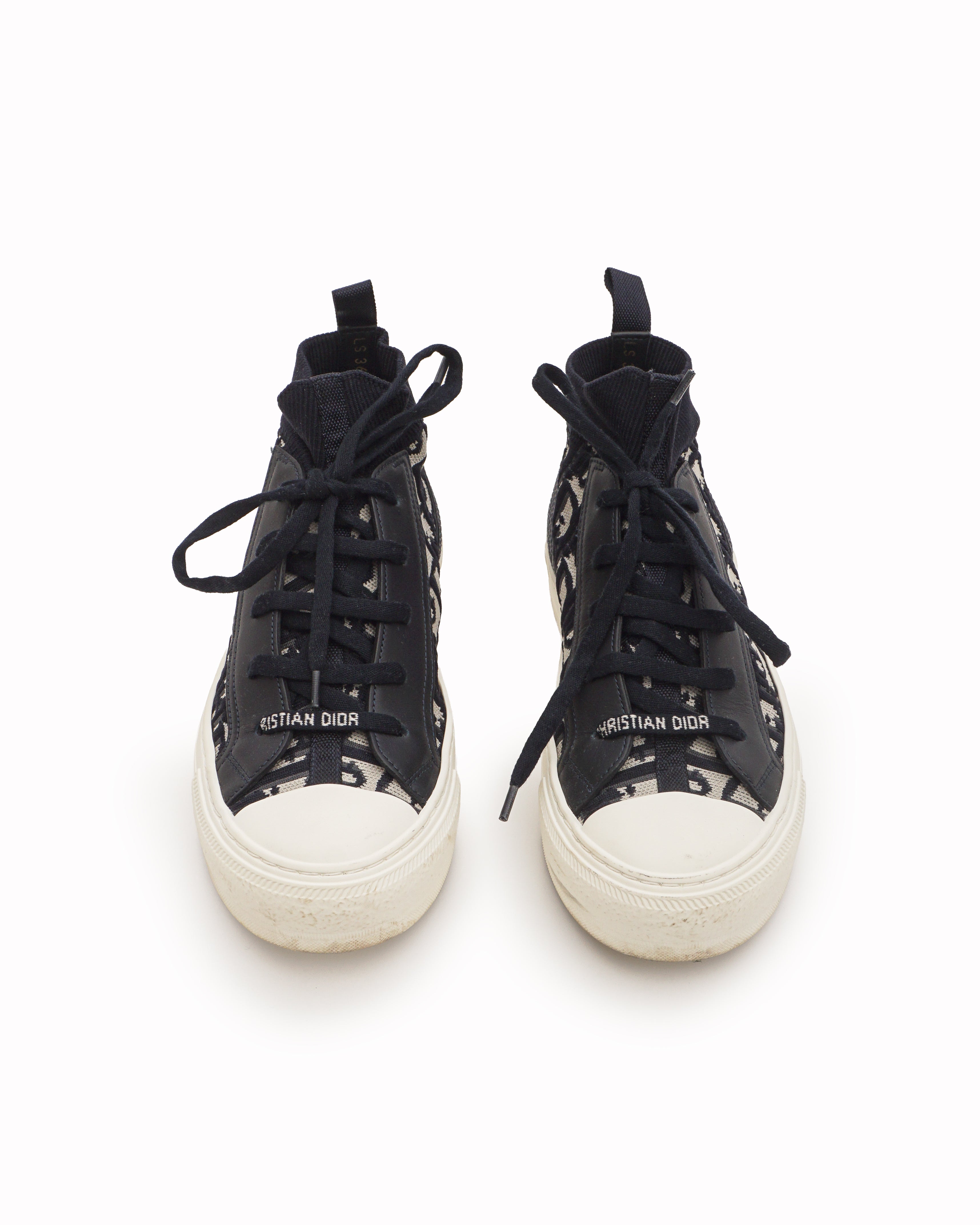 Dior Walk'n'Dior Oblique Canvas & Leather High-Top Sneakers