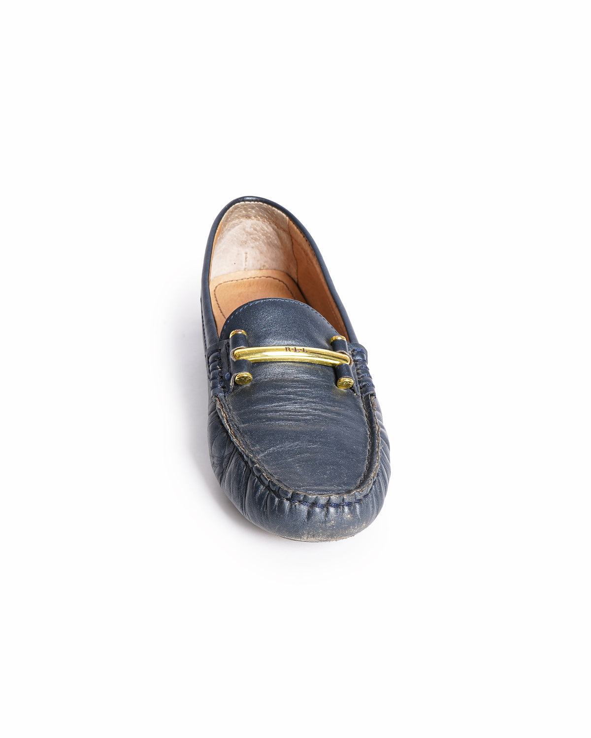 Ralph Lauren 
Navy Blue Leather Loafers