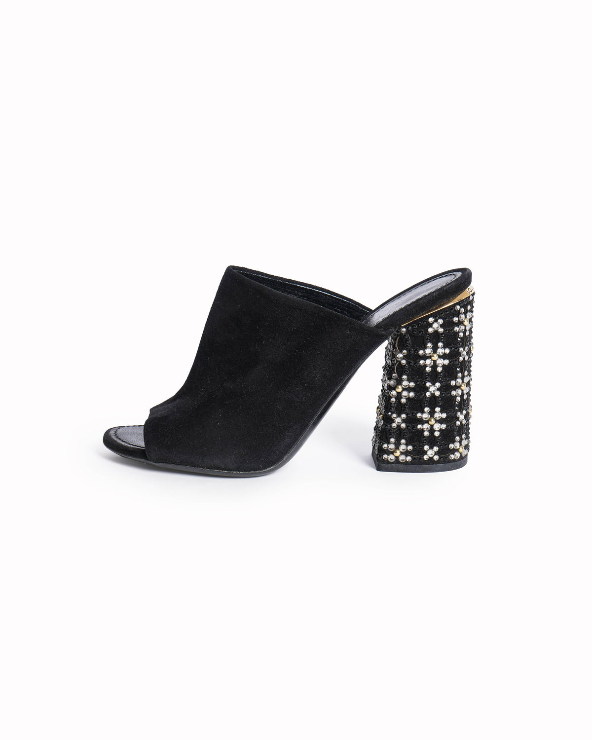 Louis Vuitton Block Heels In Leather & Suede