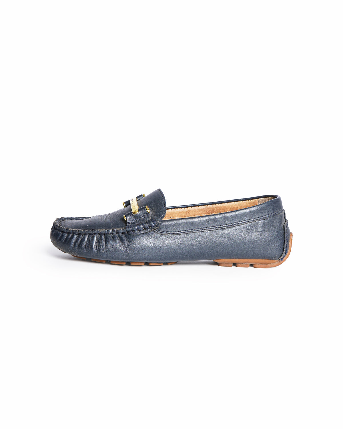 Ralph Lauren 
Navy Blue Leather Loafers