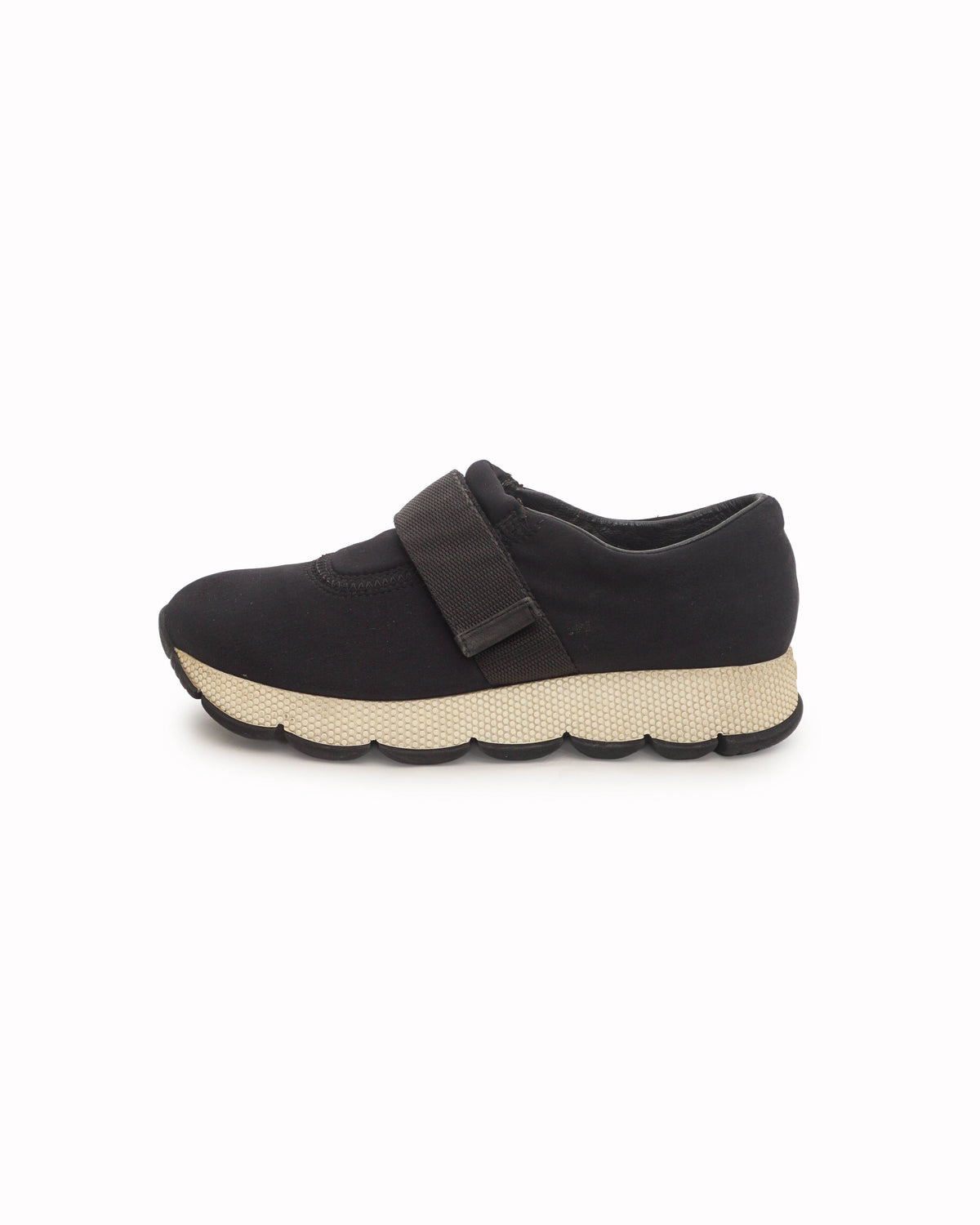 Prada Linea Rossa Black Neoprene Velcro Strap Sneakers