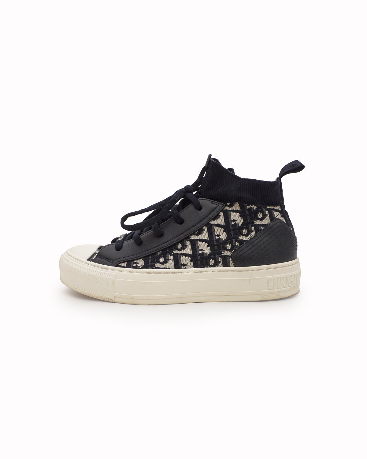 Dior Walk'n'Dior Oblique Canvas & Leather High-Top Sneakers