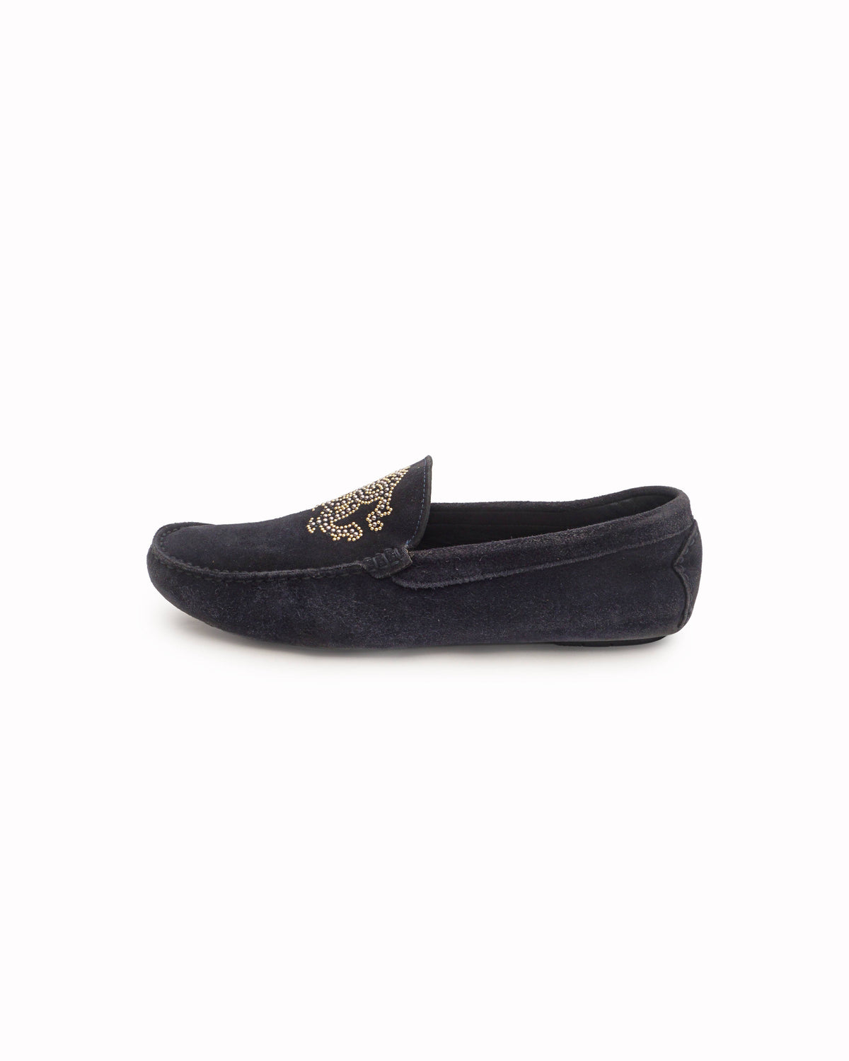 Roberto Cavalli Studded RC Monogram Suede Loafers