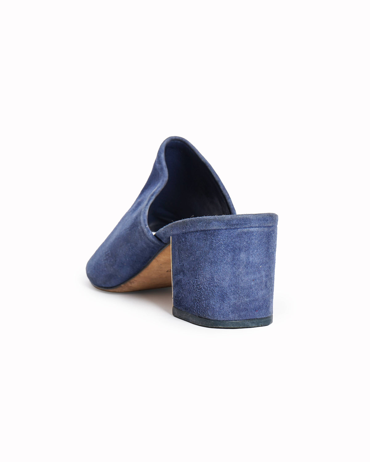 Tory Burch Blue Suede Peep-Toe Mule Sandals