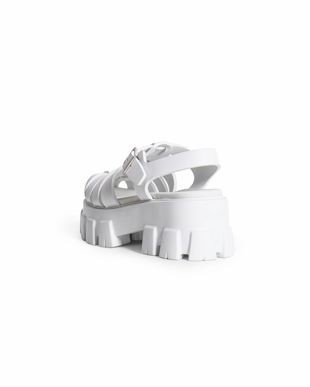 Prada Monolith White Foam Rubber Platform Sandals