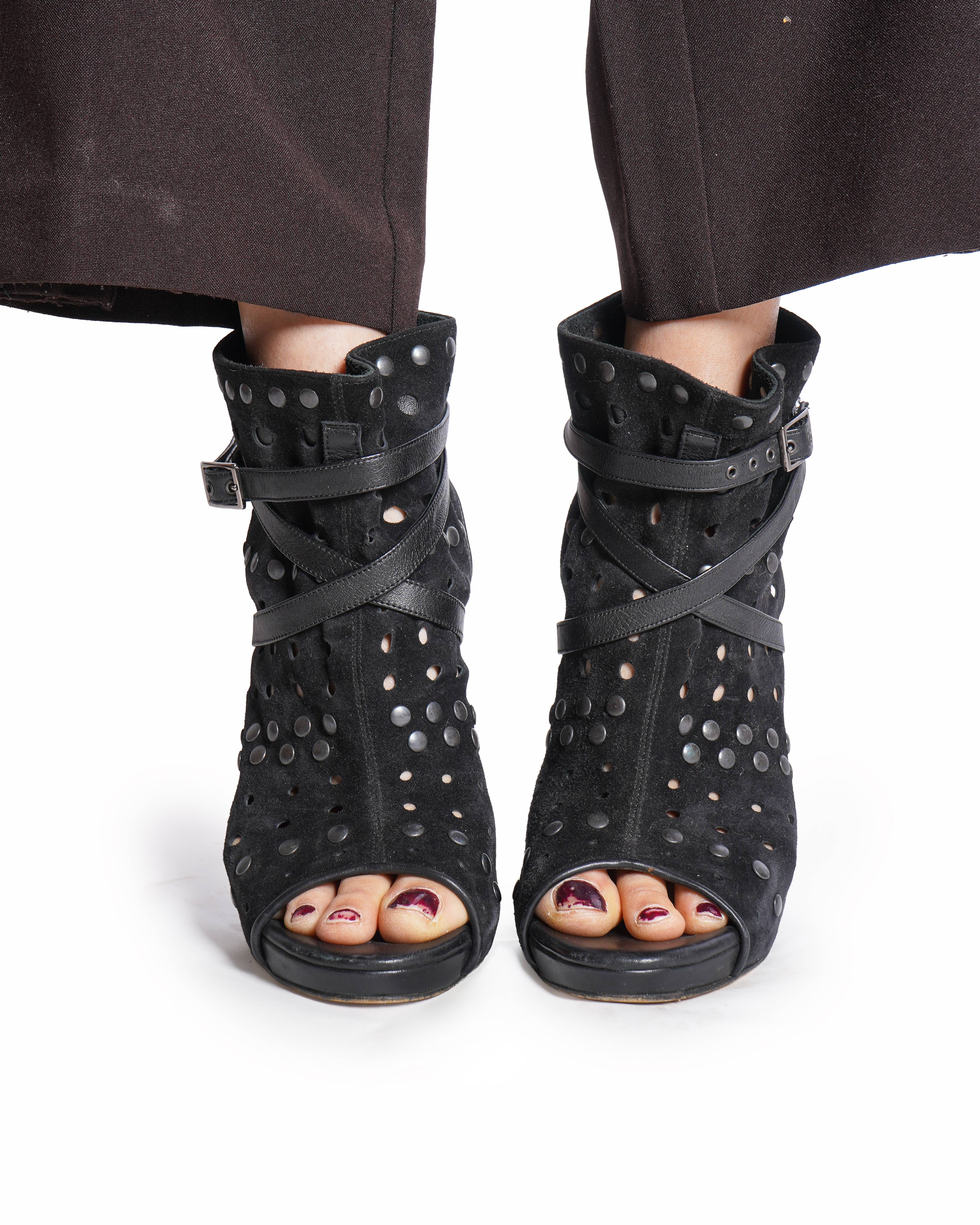 Jimmy Choo Suede Heels In Black