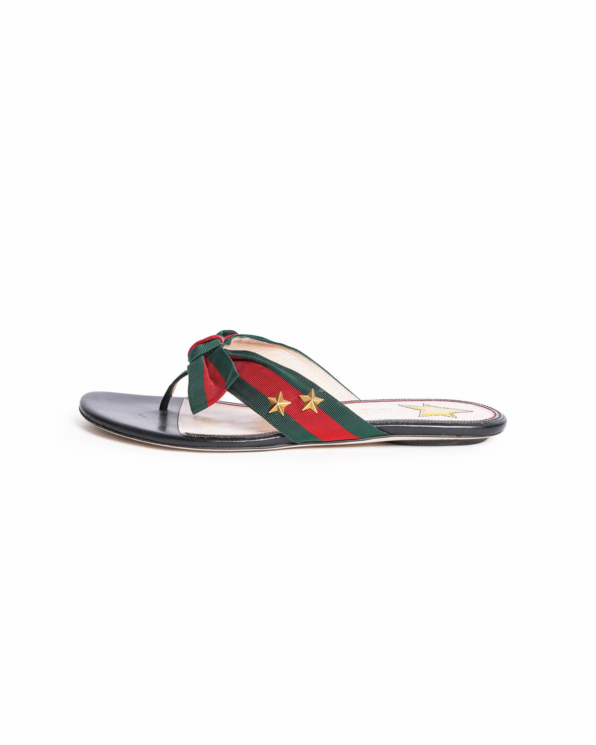 Gucci Tricolor Canvas Web Aline Thong Flats