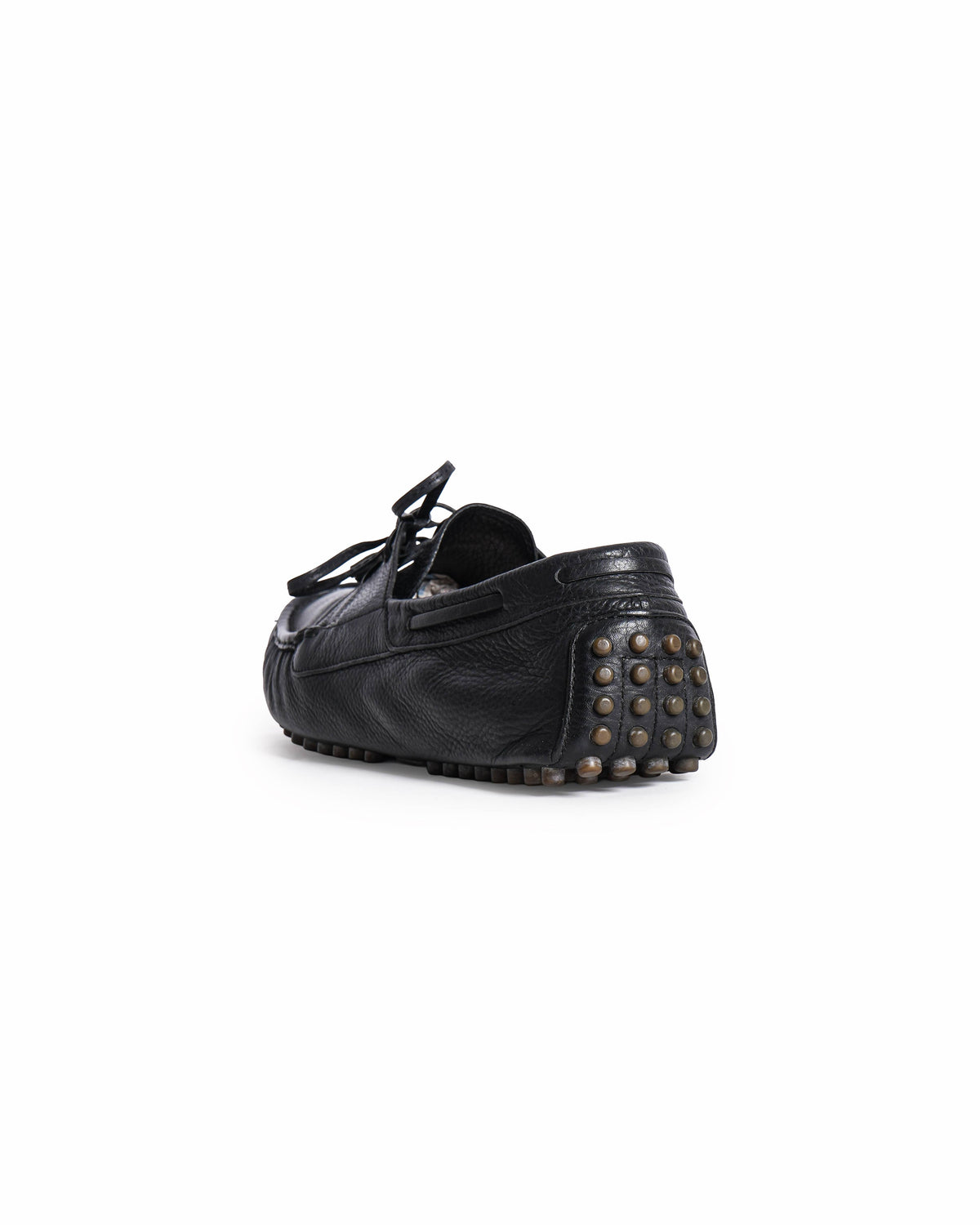 Gucci Black Leather Bamboo Tassel Boat Loafers