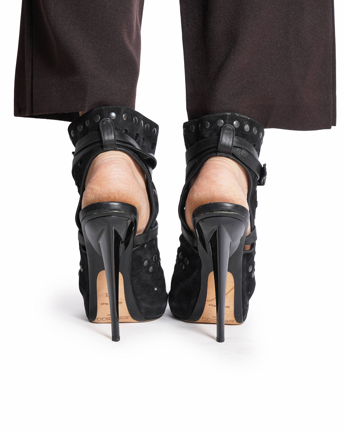 Jimmy Choo Suede Heels In Black