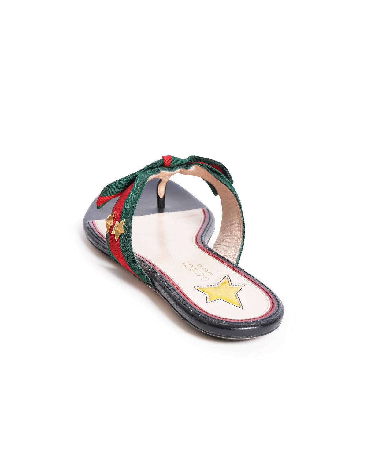 Gucci Tricolor Canvas Web Aline Thong Flats