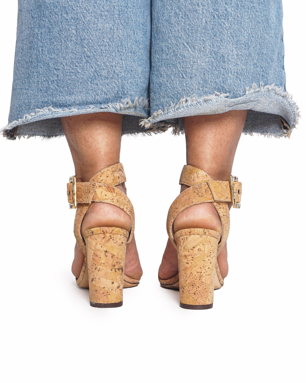Jimmy Choo Dacha Natural Cork Block-Heel Sandals