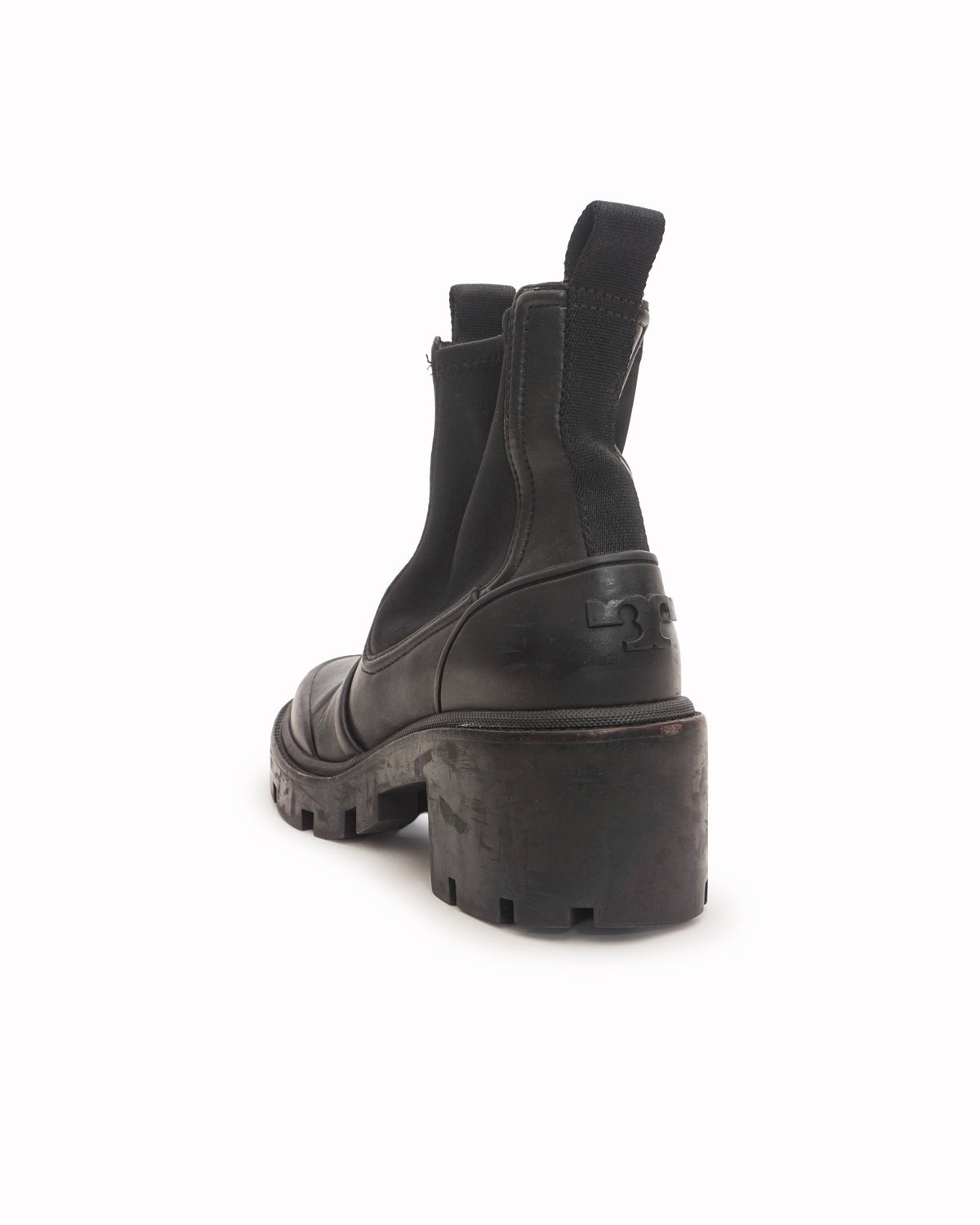 Tory Burch Black Leather Lug Sole Ankle Boots