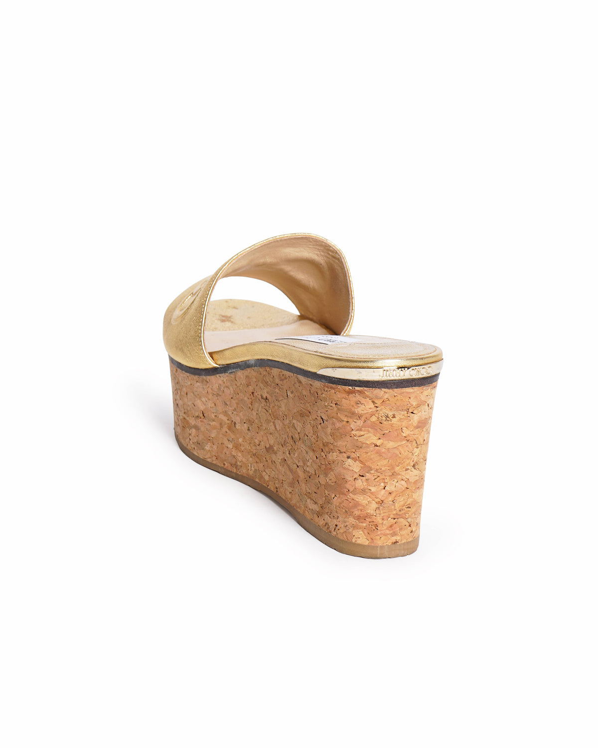 Jimmy Choo Deedee Gold Metallic Leather Wedge Sandals