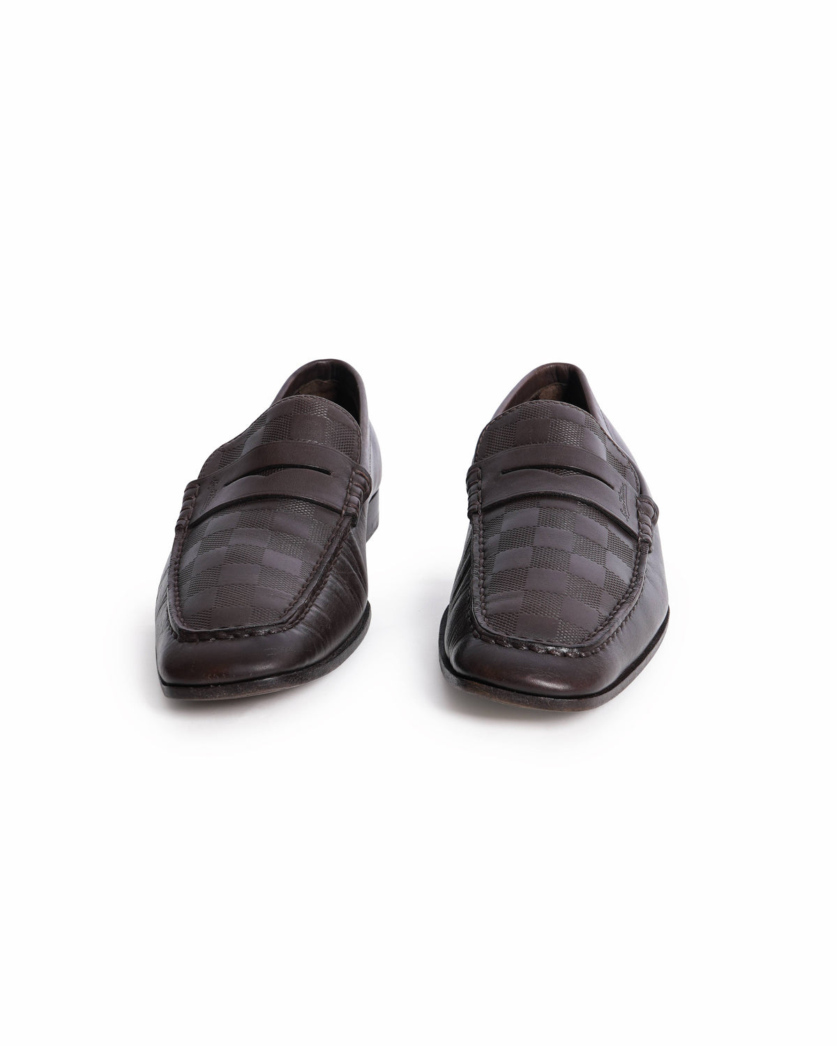 Louis Vuitton Men’s Brown Damier Infini Leather Penny Loafers