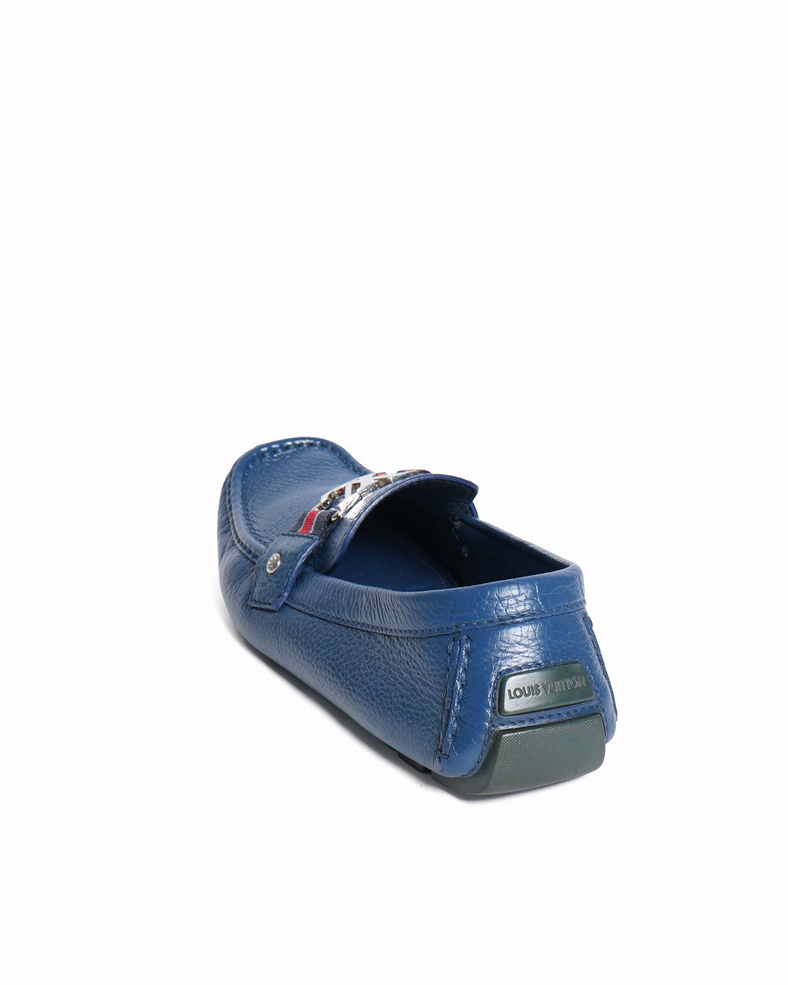 Louis Vuitton Men's Driving Loafers In Blue