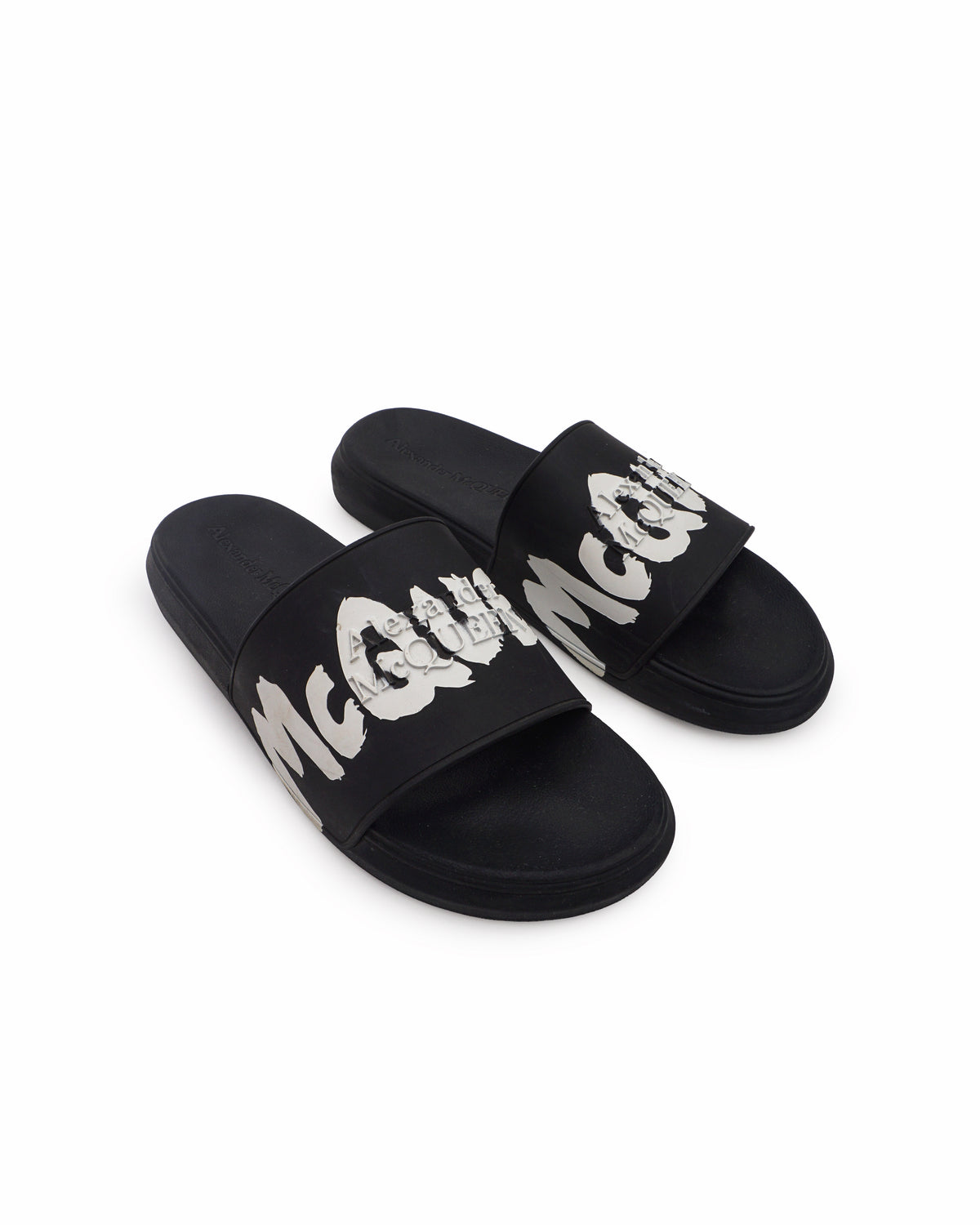 Alexander McQueen Men's Graffiti Logo Pool Sliders