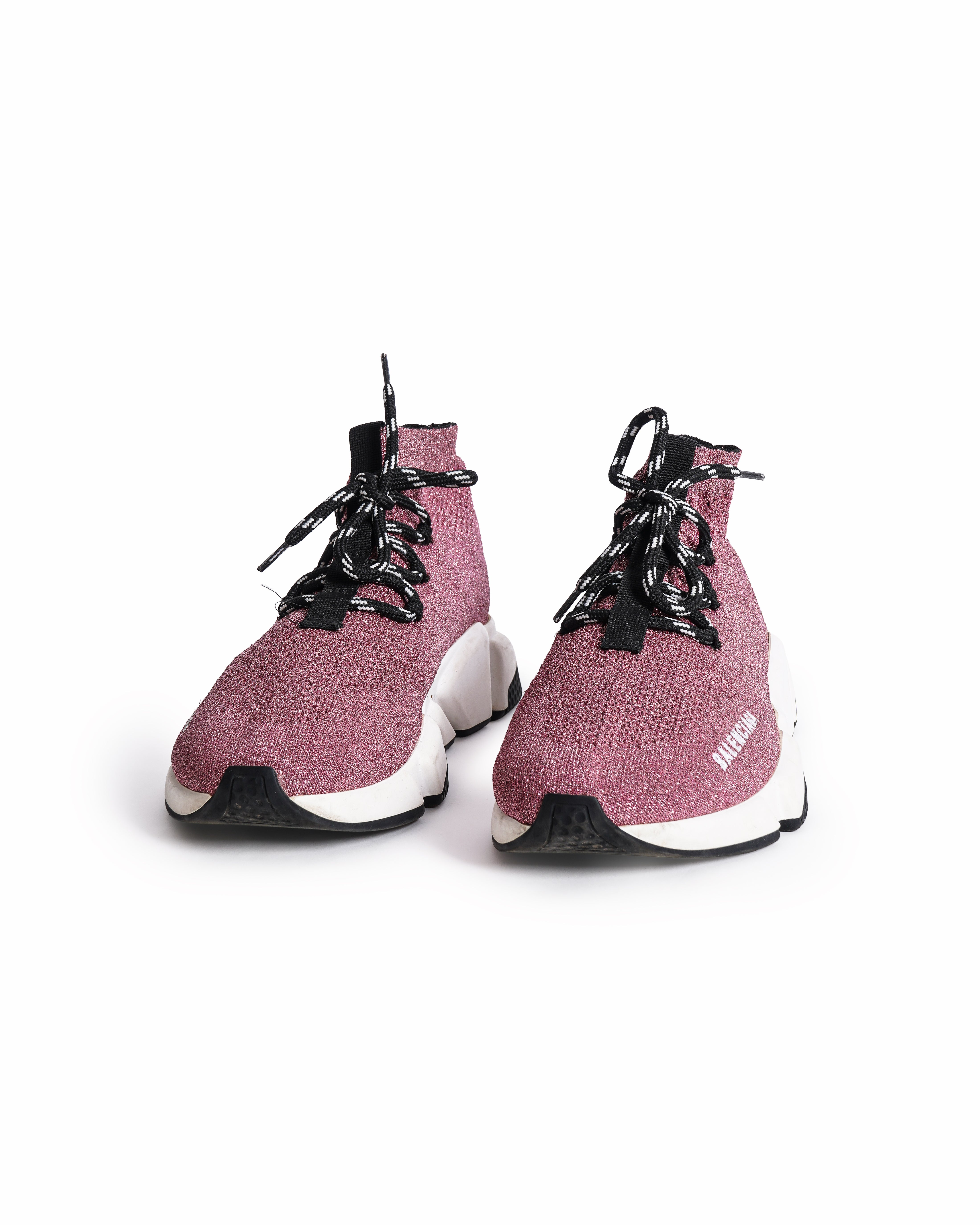 Balenciaga speed glitter sock lace up trainer