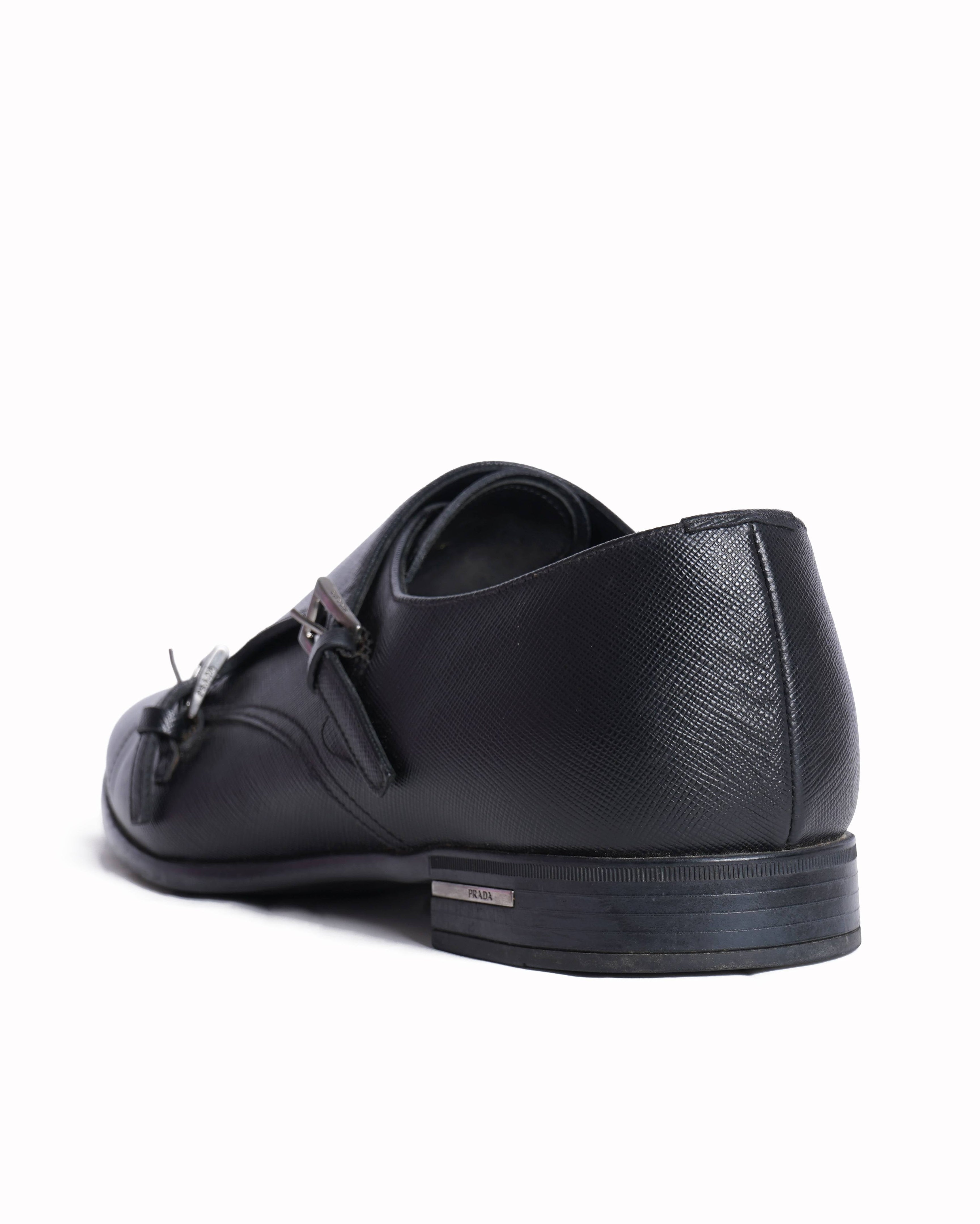 Prada black leather shoes for men