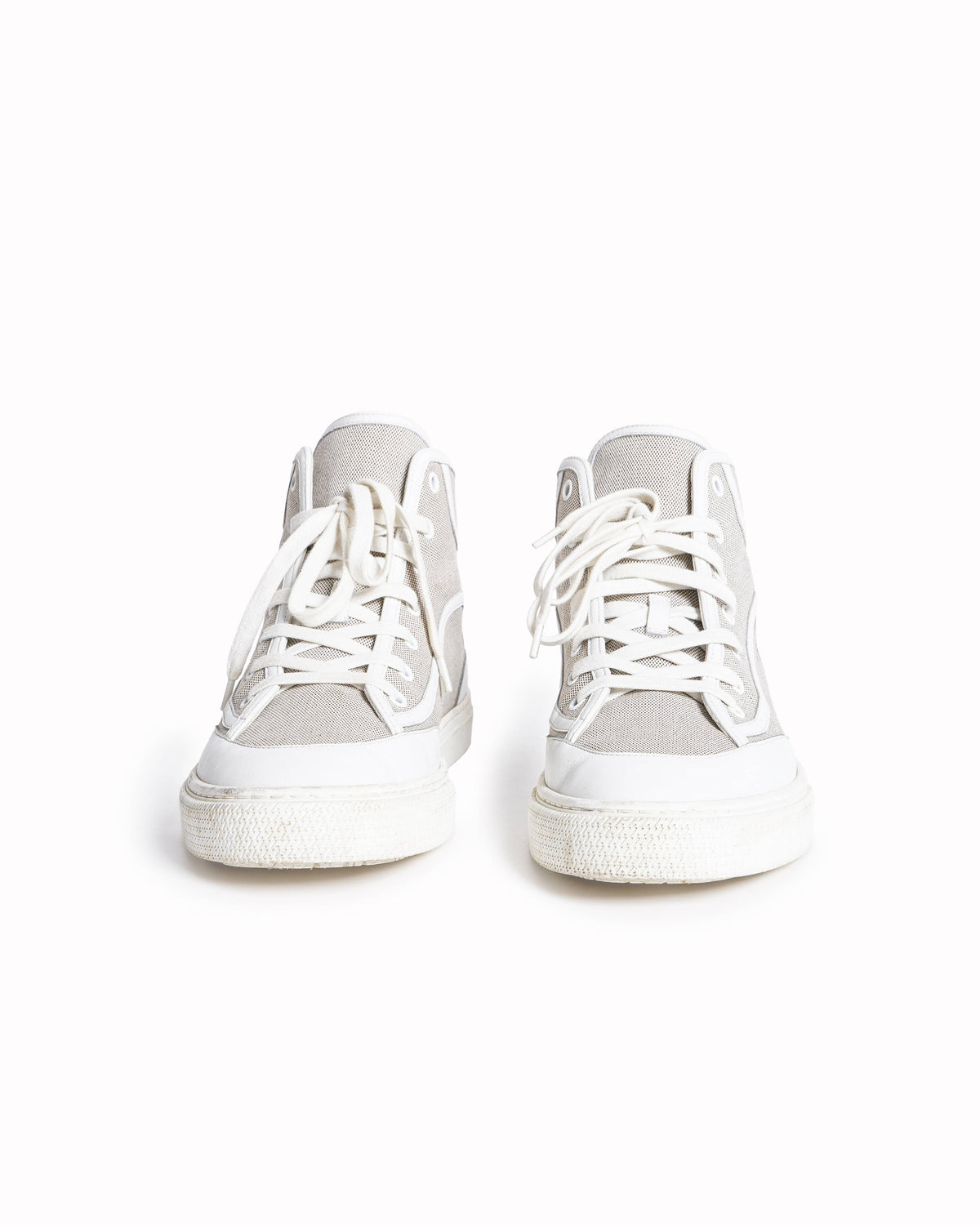 Hermès Canvas & White Leather Get Up High-Top Sneakers