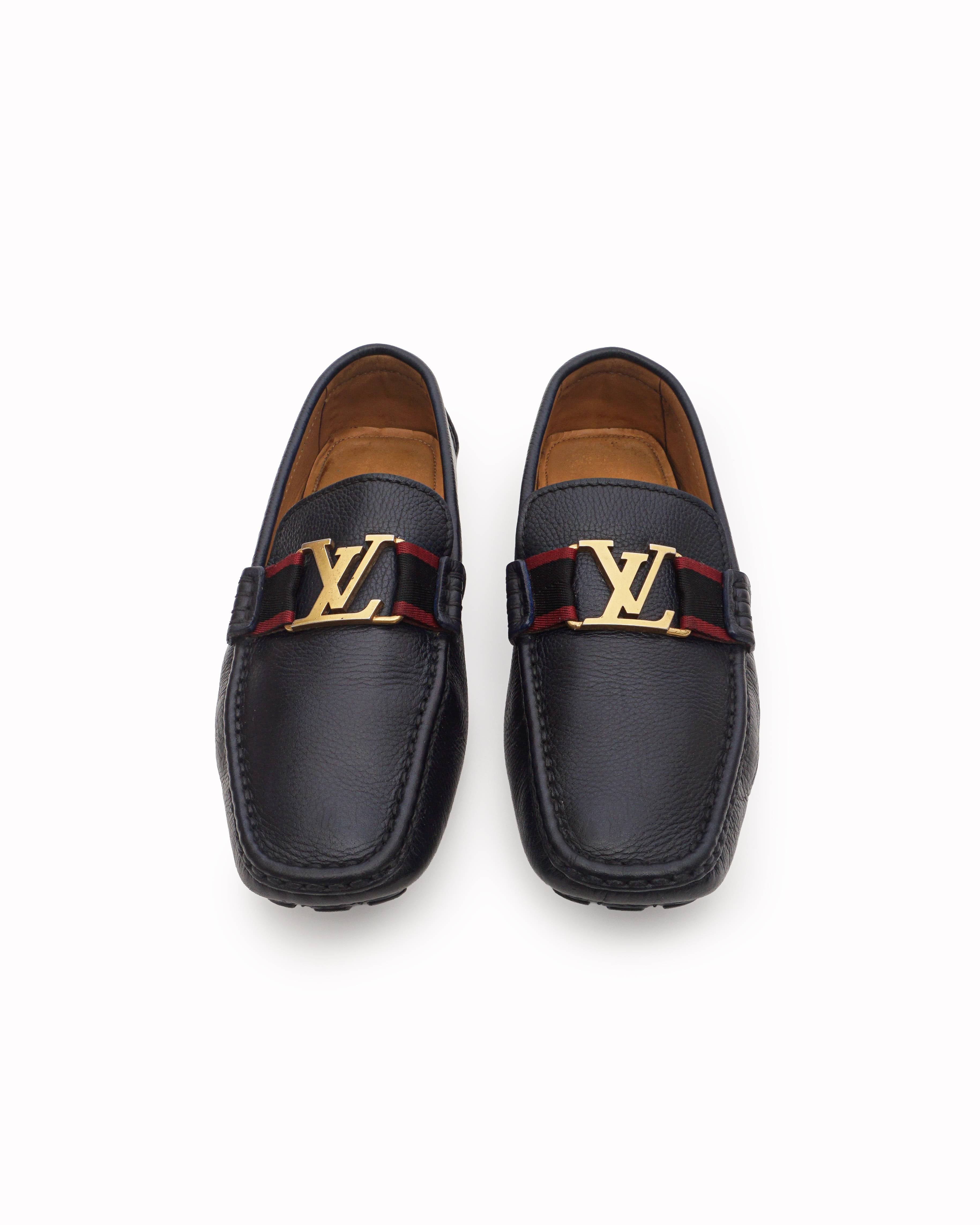 Louis Vuitton Monte Carlo Dark Blue Leather Driving Loafers