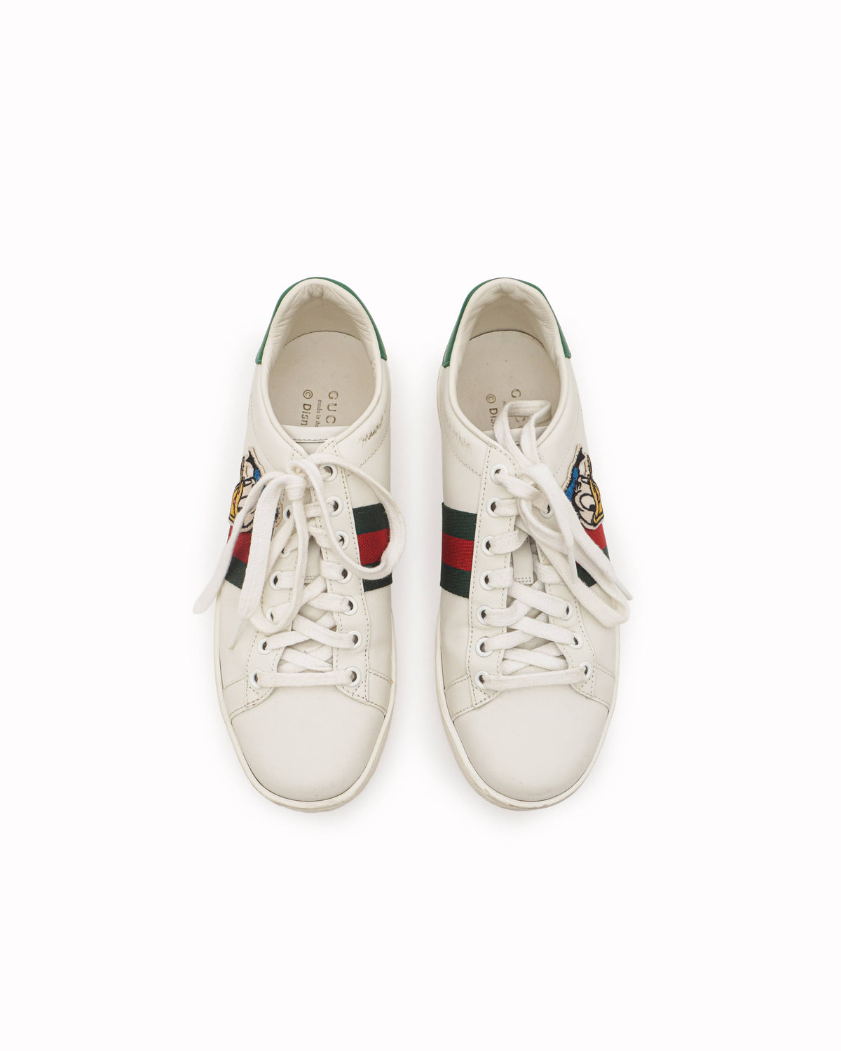 Disney x Gucci White Leather Ace Donald Duck Low-Top Sneakers