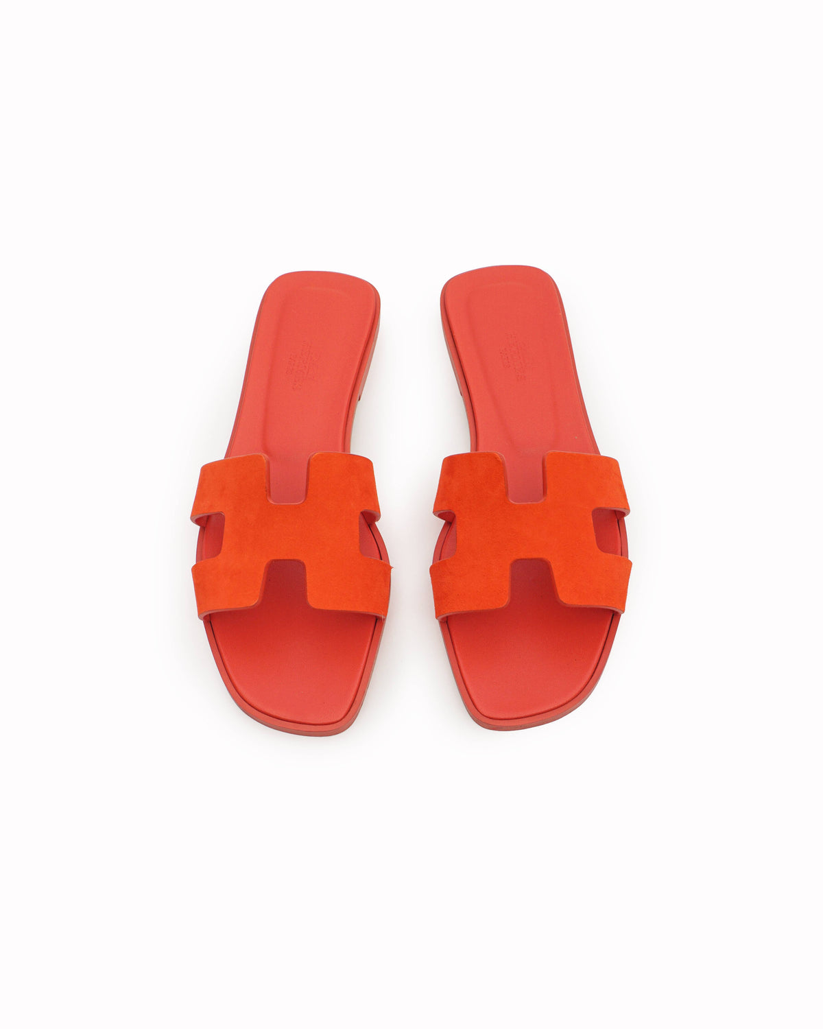 Hermès Rouge Grenadine Suede Oran Sandals
