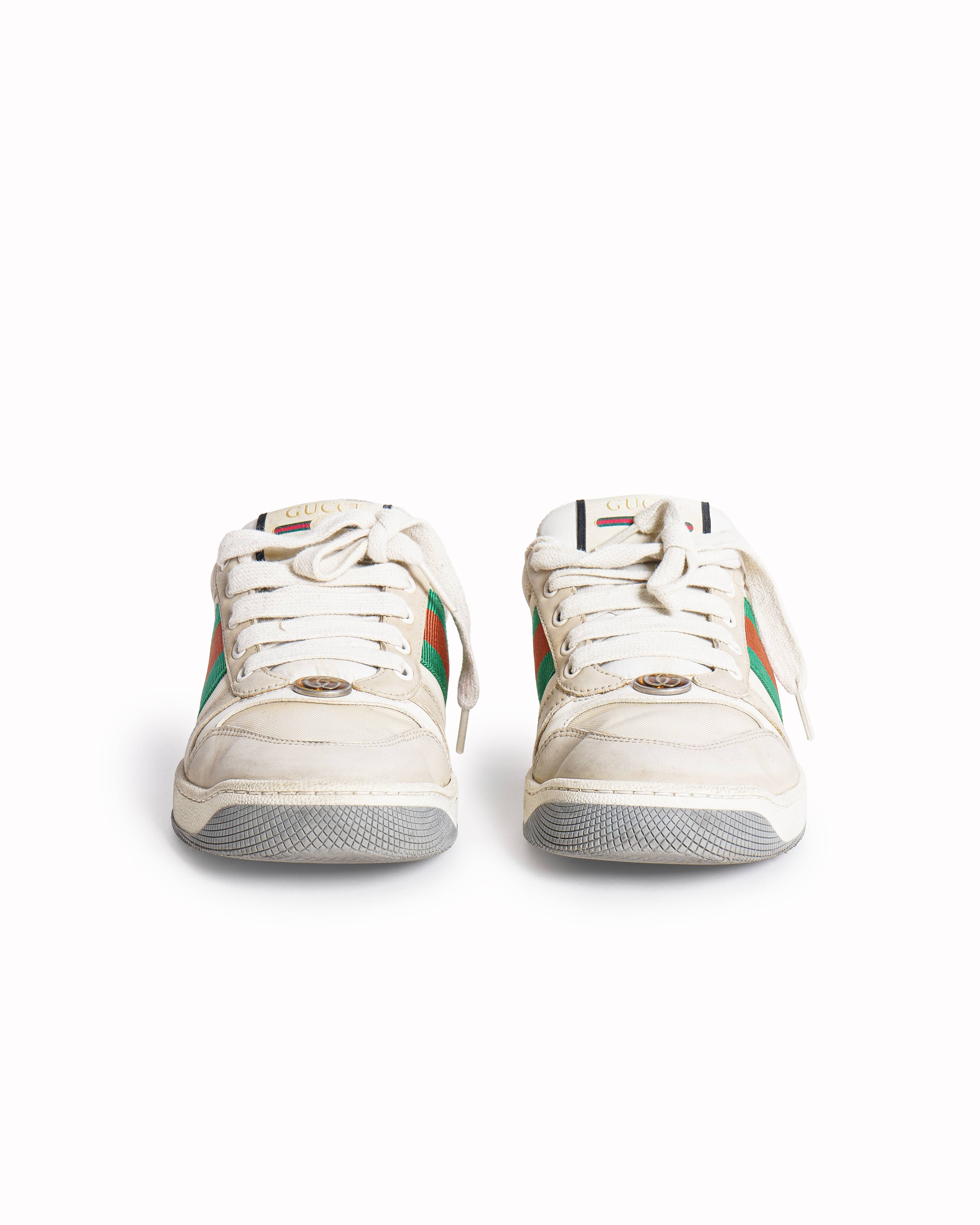 Gucci Beige Screener GG Trainer Sneaker