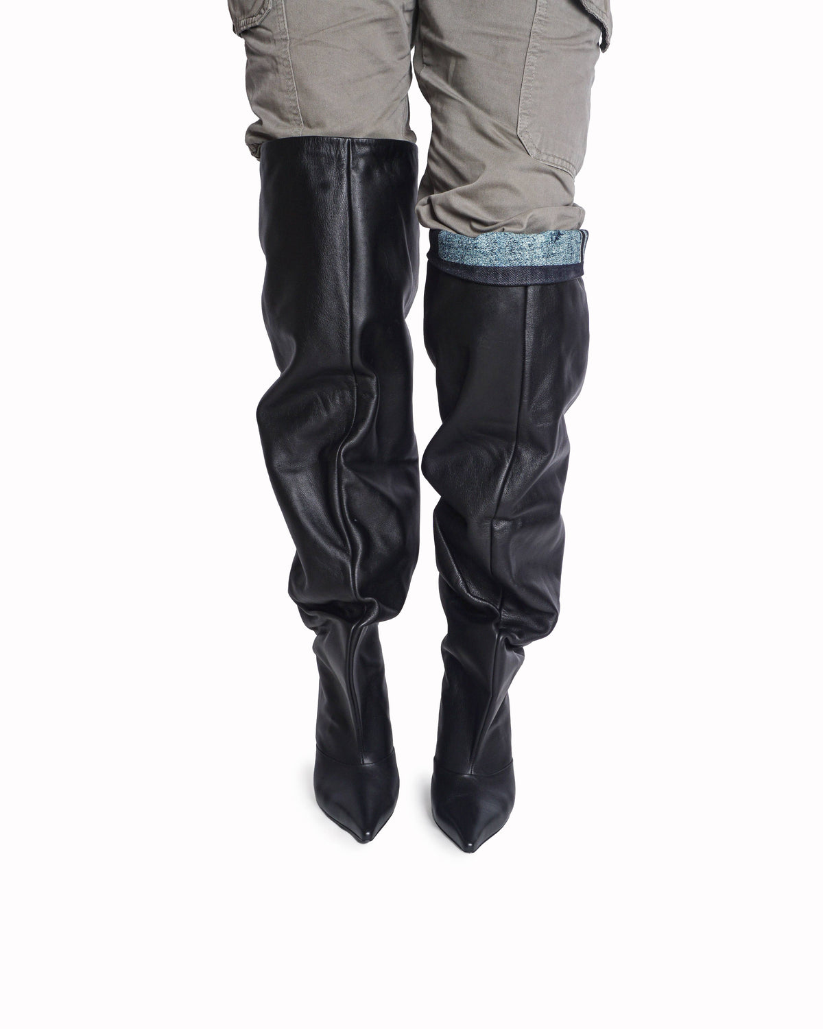 Jimmy Choo x Jean Paul Gaultier Over-The-Knee Leather Boots