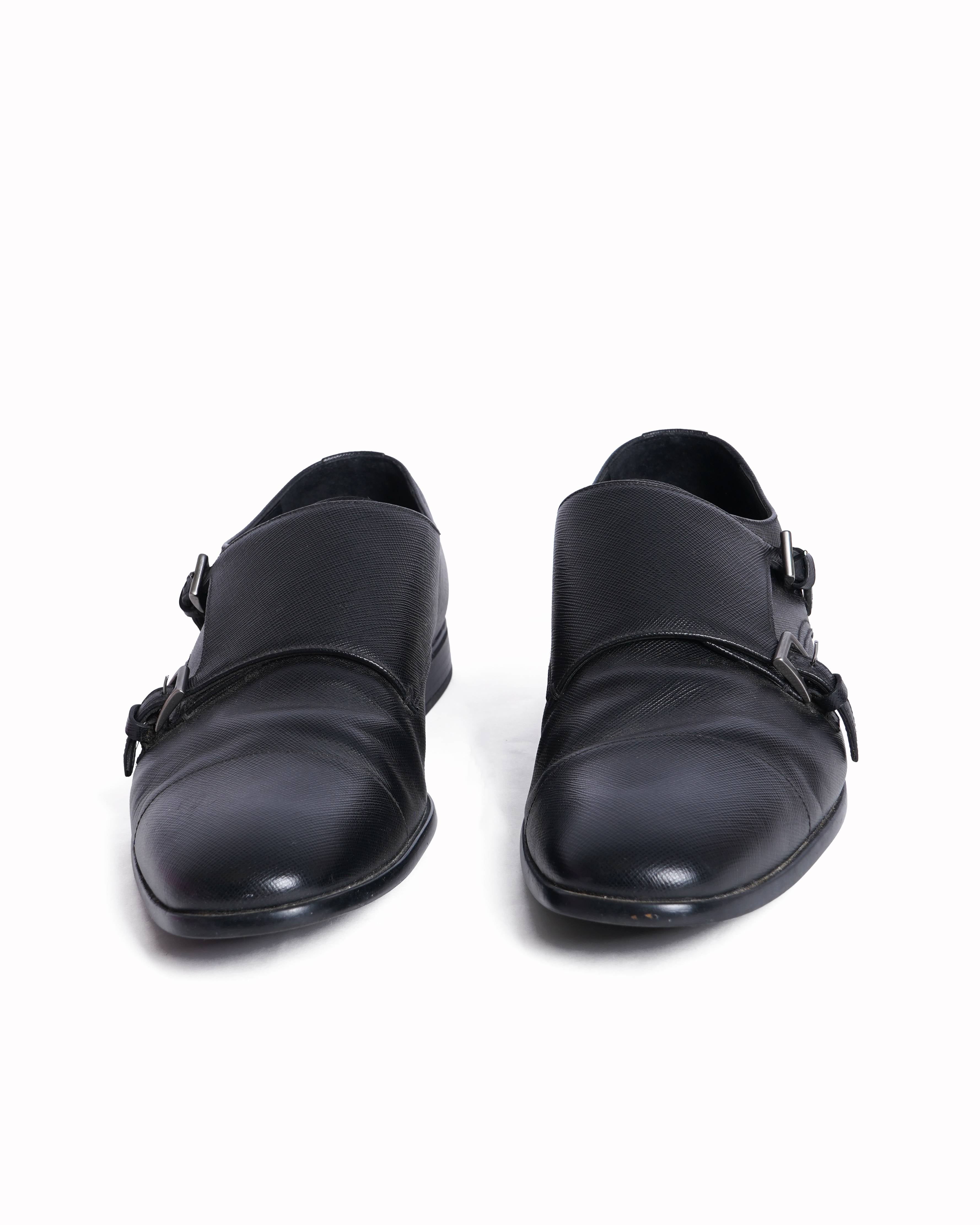 Prada black leather shoes for men