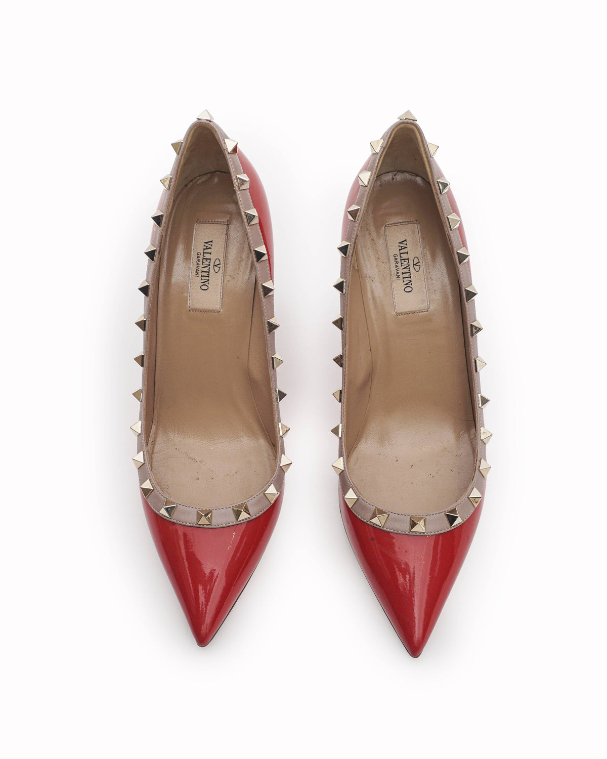 Valentino Red Patent Leather Rockstud Stiletto Pumps