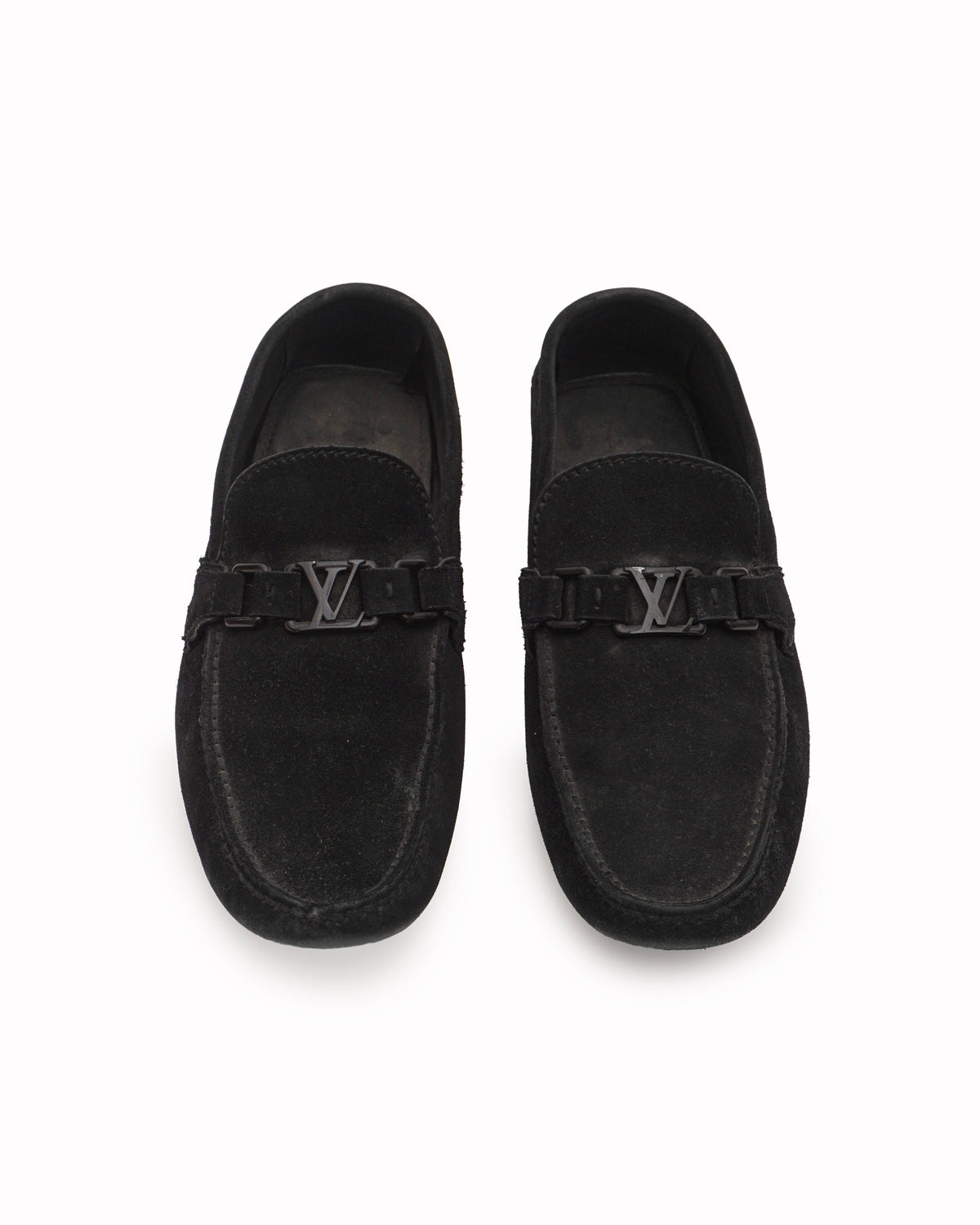 Louis Vuitton Black Suede Upper Case Driving Loafers