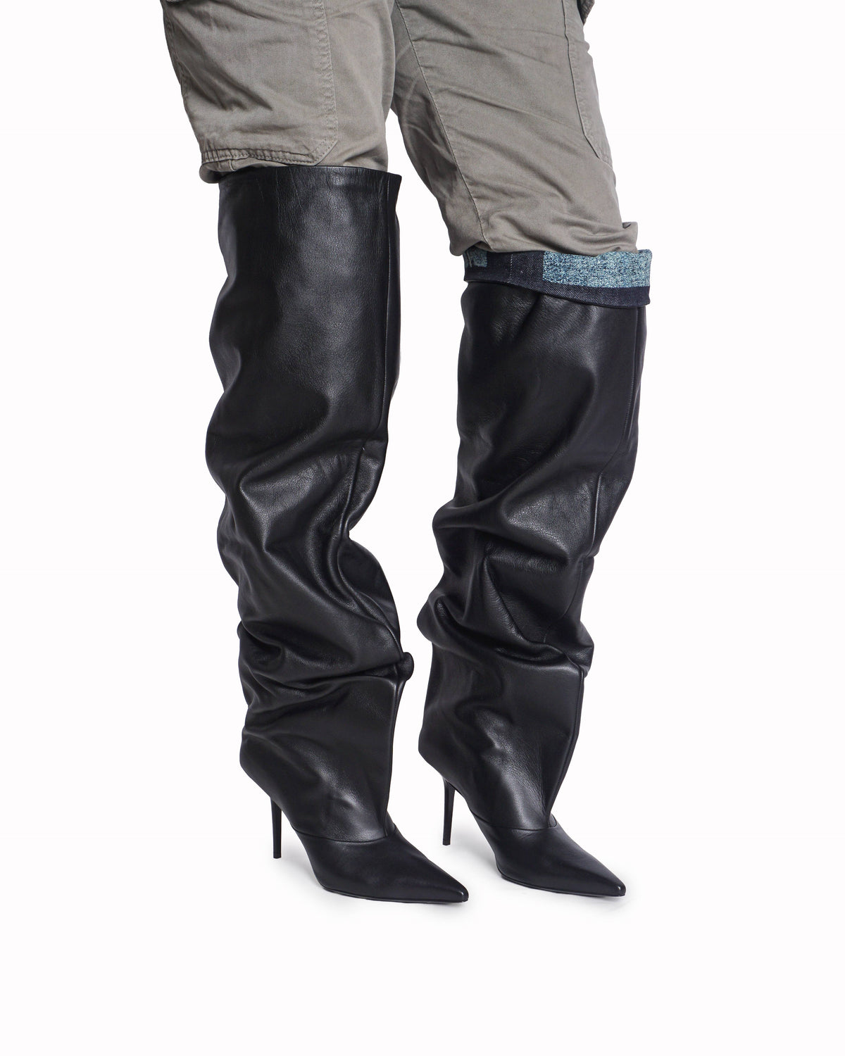 Jimmy Choo x Jean Paul Gaultier Over-The-Knee Leather Boots