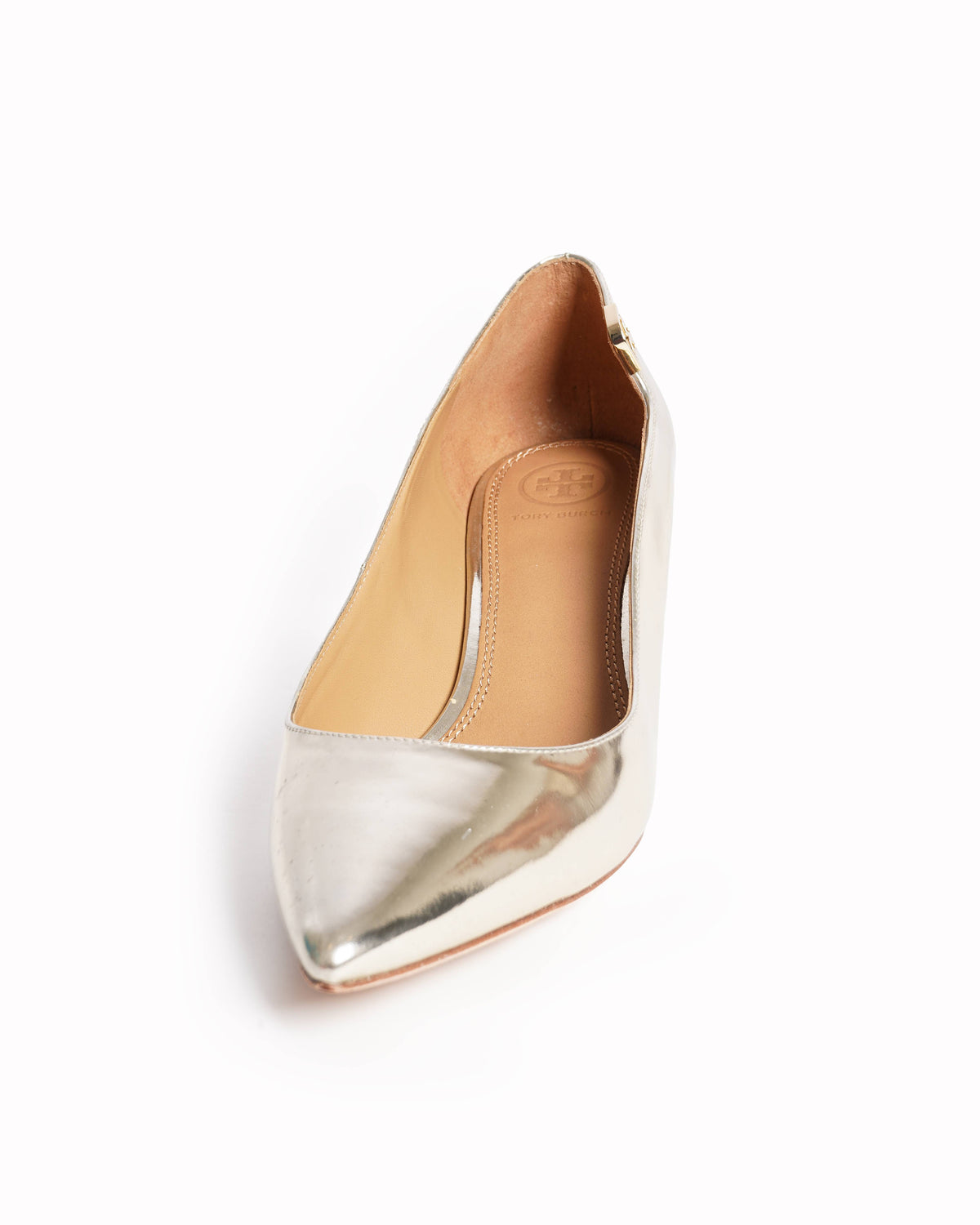 New Tory Burch Elizabeth Pump Mirror Metallic In Gold