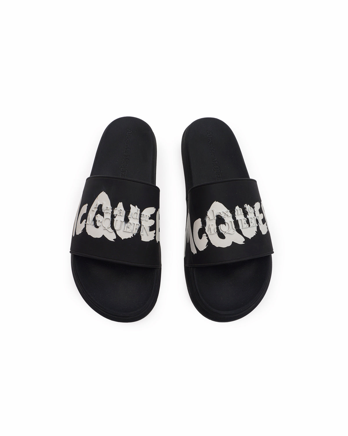 Alexander McQueen Men's Graffiti Logo Pool Sliders