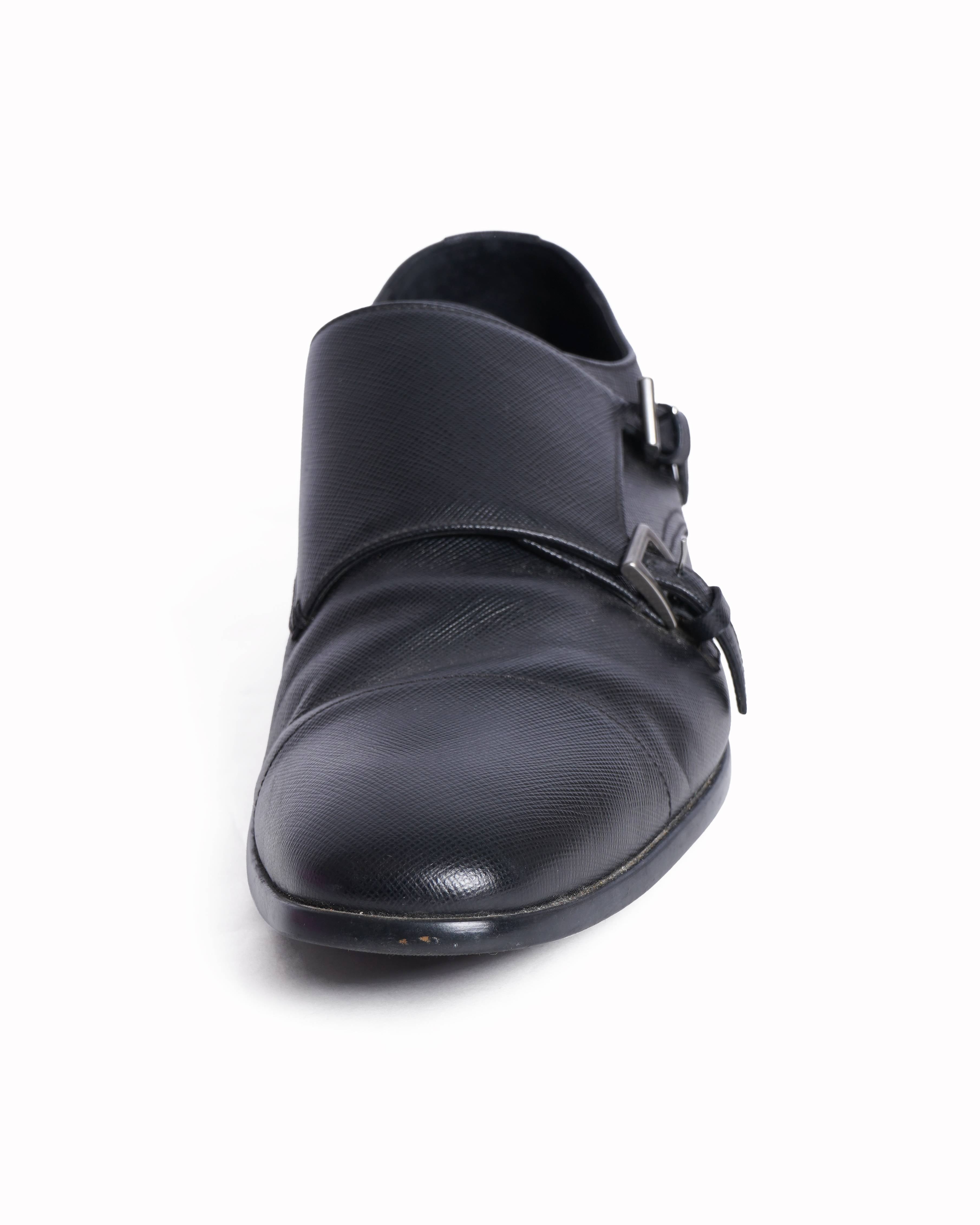 Prada black leather shoes for men