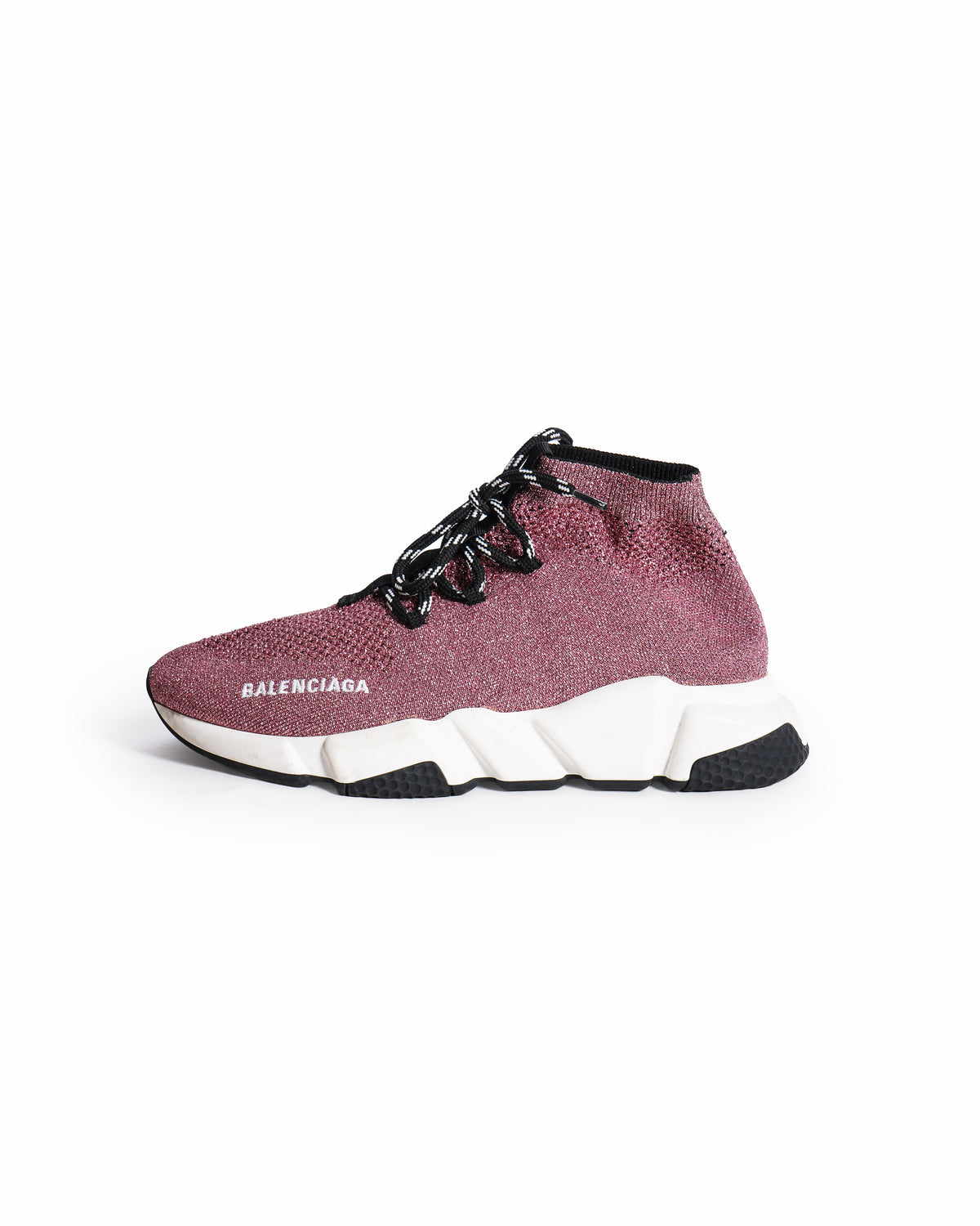 Balenciaga speed glitter sock lace up trainer